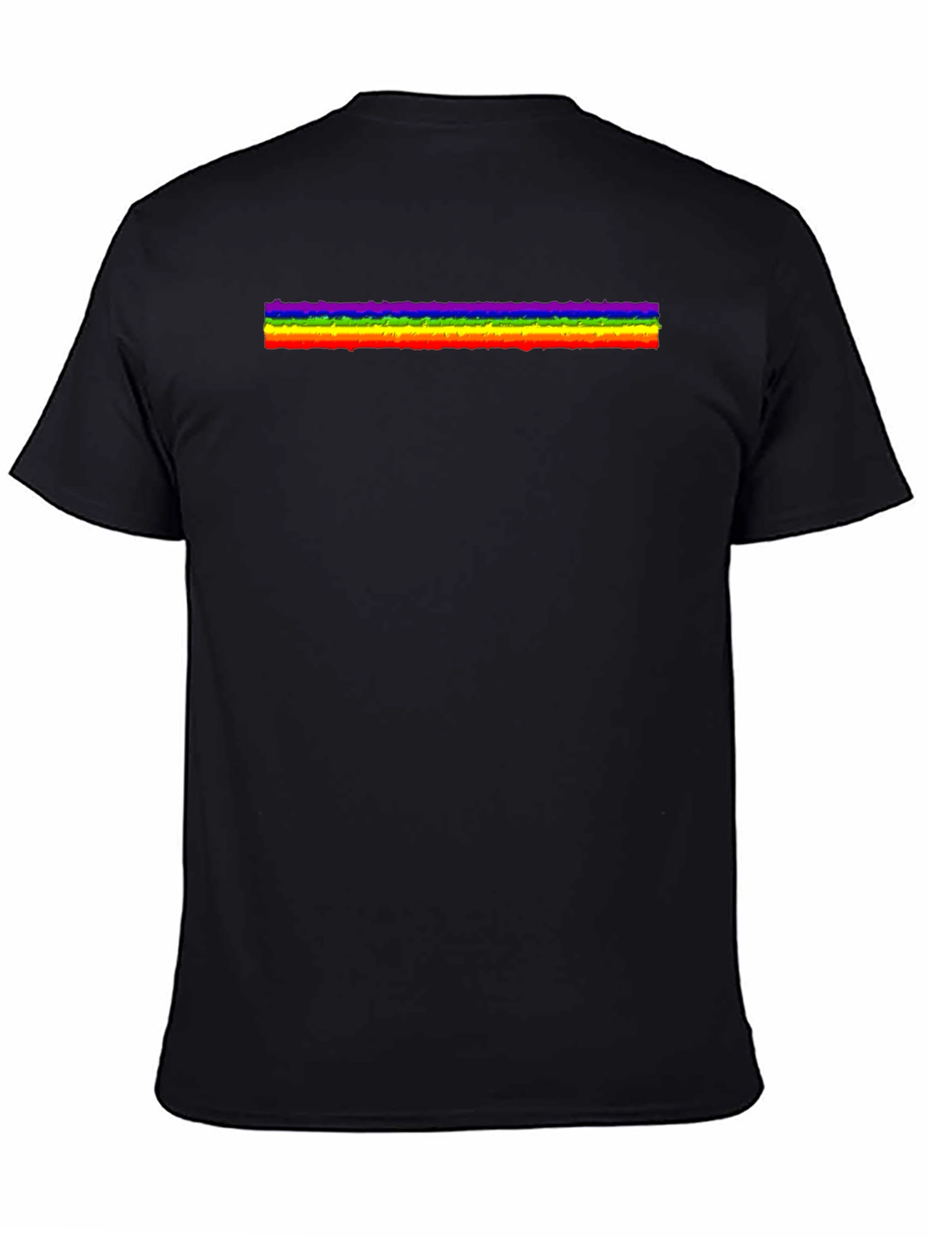 Rainbow Stripe Graphic Black T-Shirt - 4