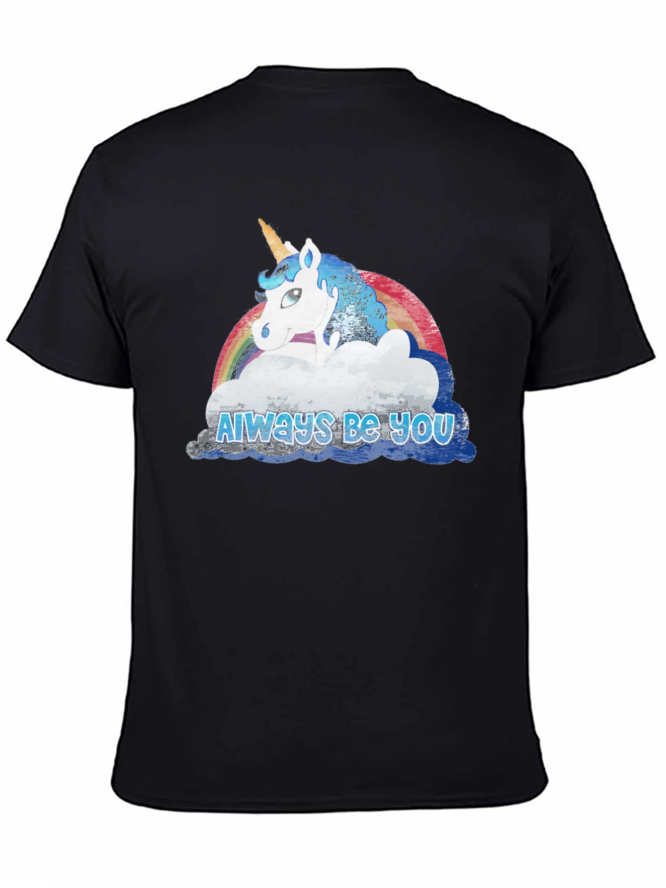 Black Always Be You Unicorn Rainbow T-Shirt view 4