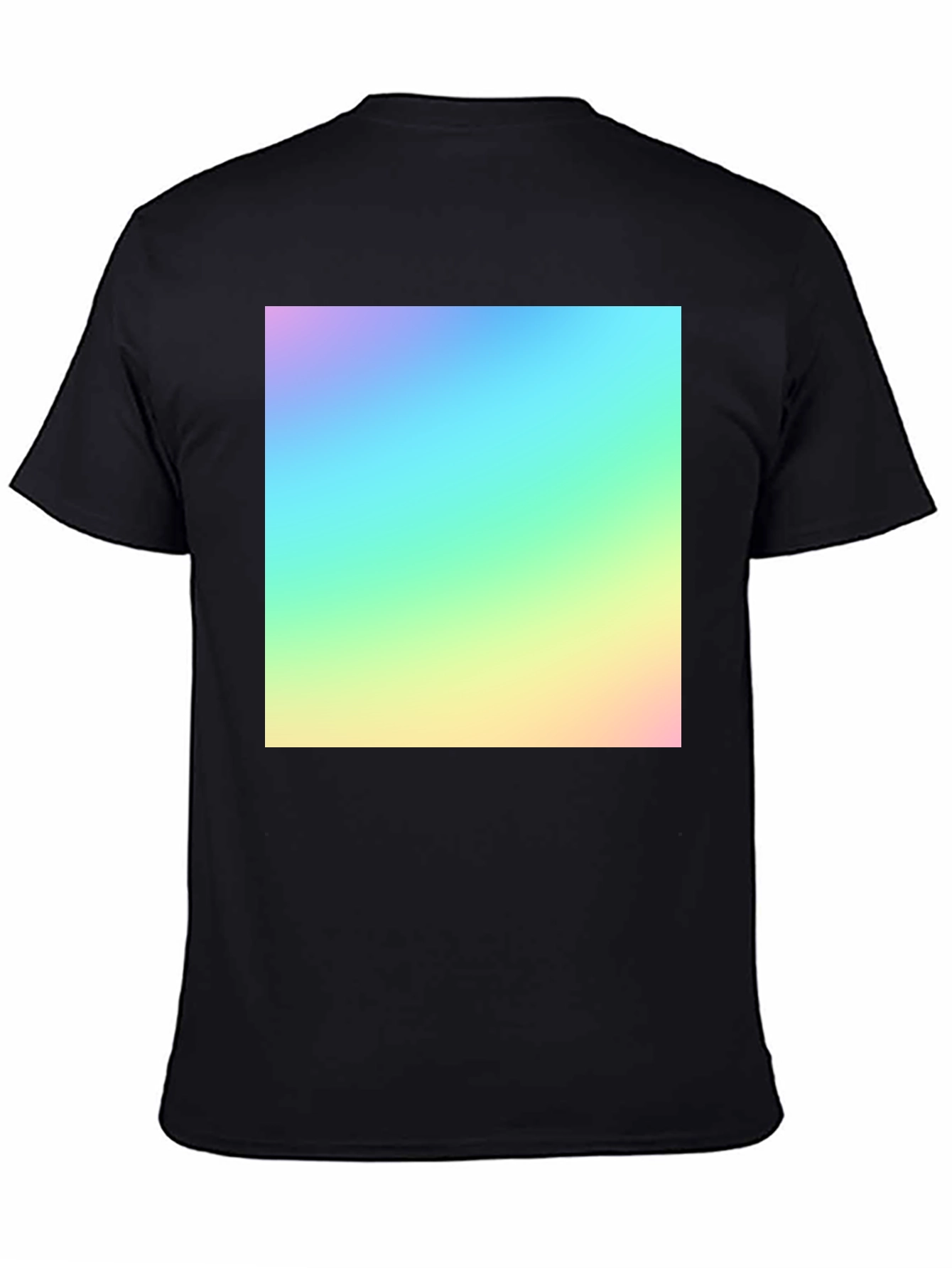 Black Vibrant Gradient Tee - Modern Men's Black T-Shirt view 4
