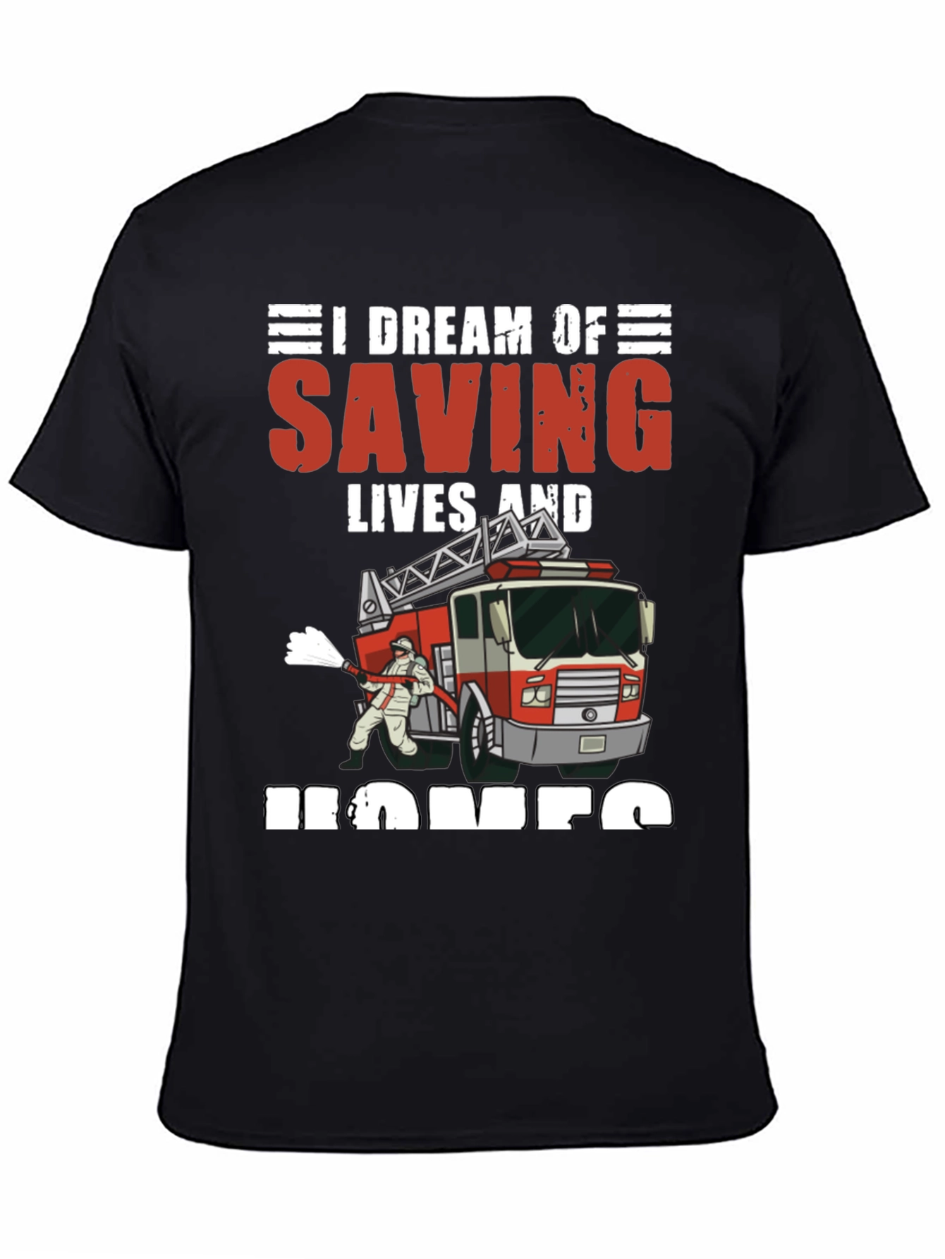 Black Firefighter Dream T-Shirt view 4