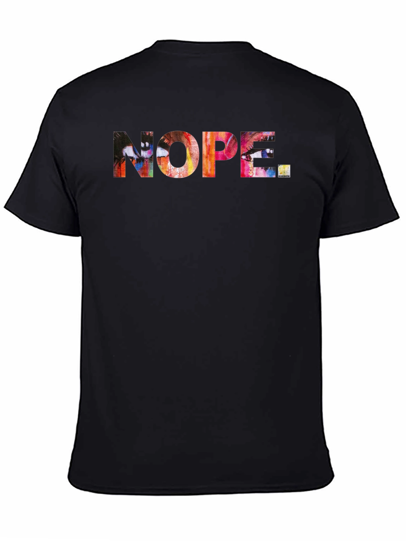 Black Nope Graphic Tee - Artistic Eye Design, Soft Cotton Blend view 4
