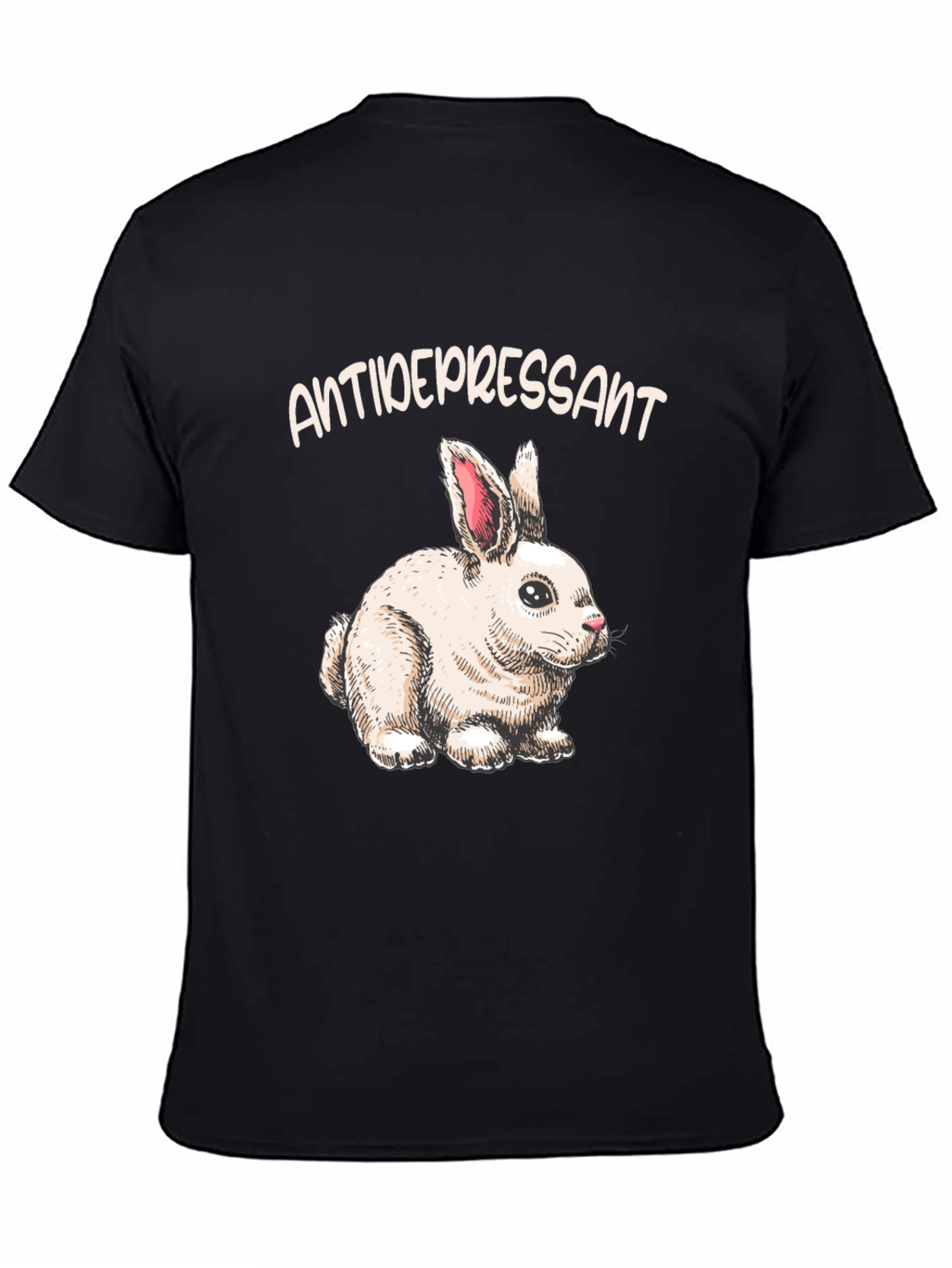 Black Antidepressant Bunny T-Shirt view 4