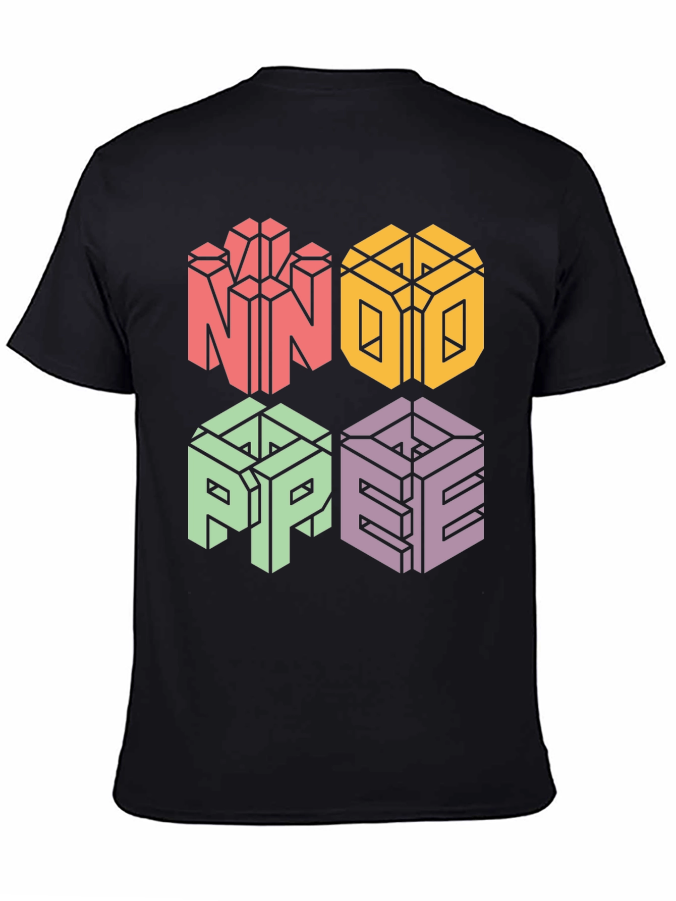 Black Novelty NOPE 3D Graphic Print T-Shirt view 4