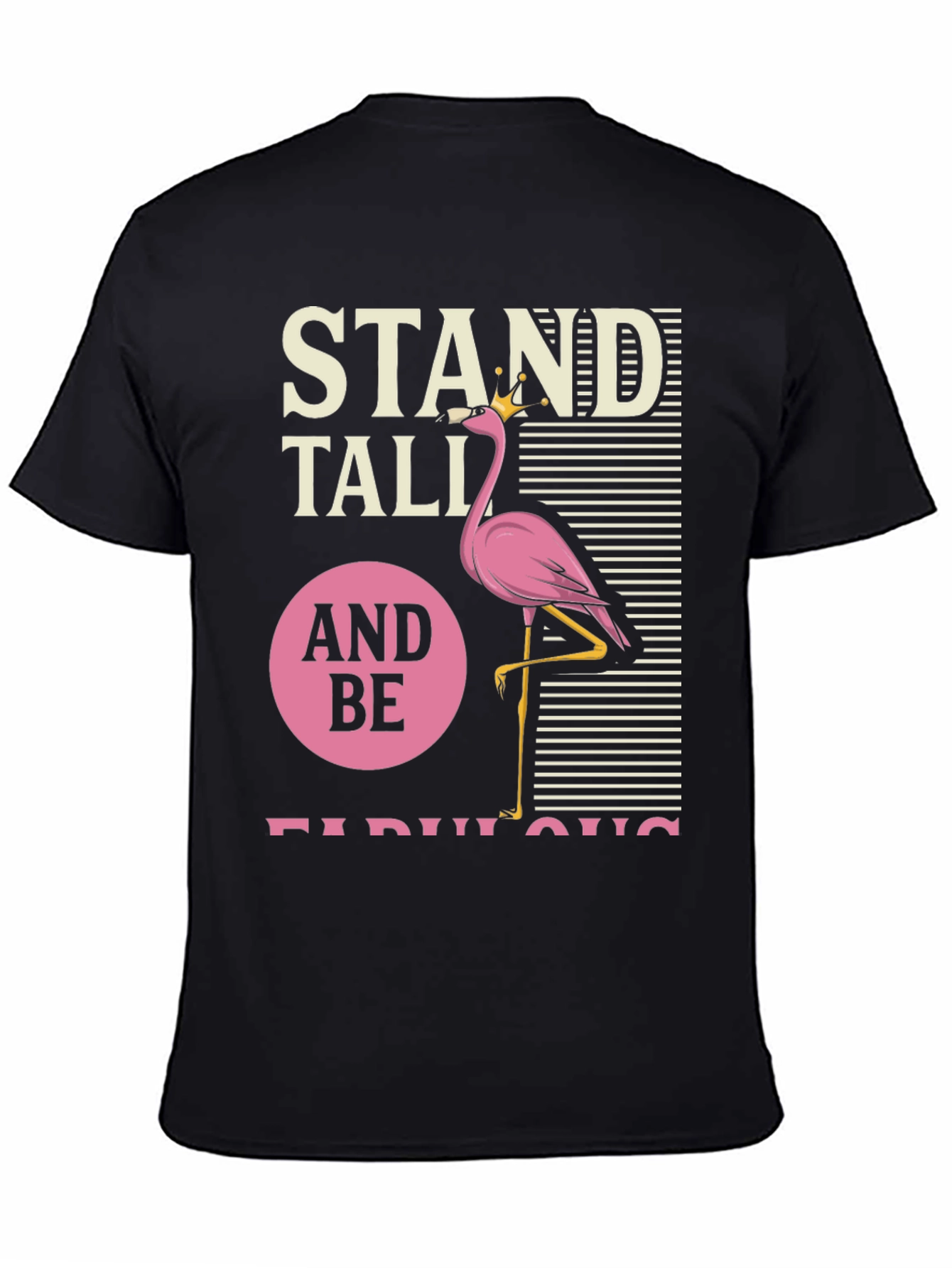 Black Stand Tall Flamingo T-Shirt view 4
