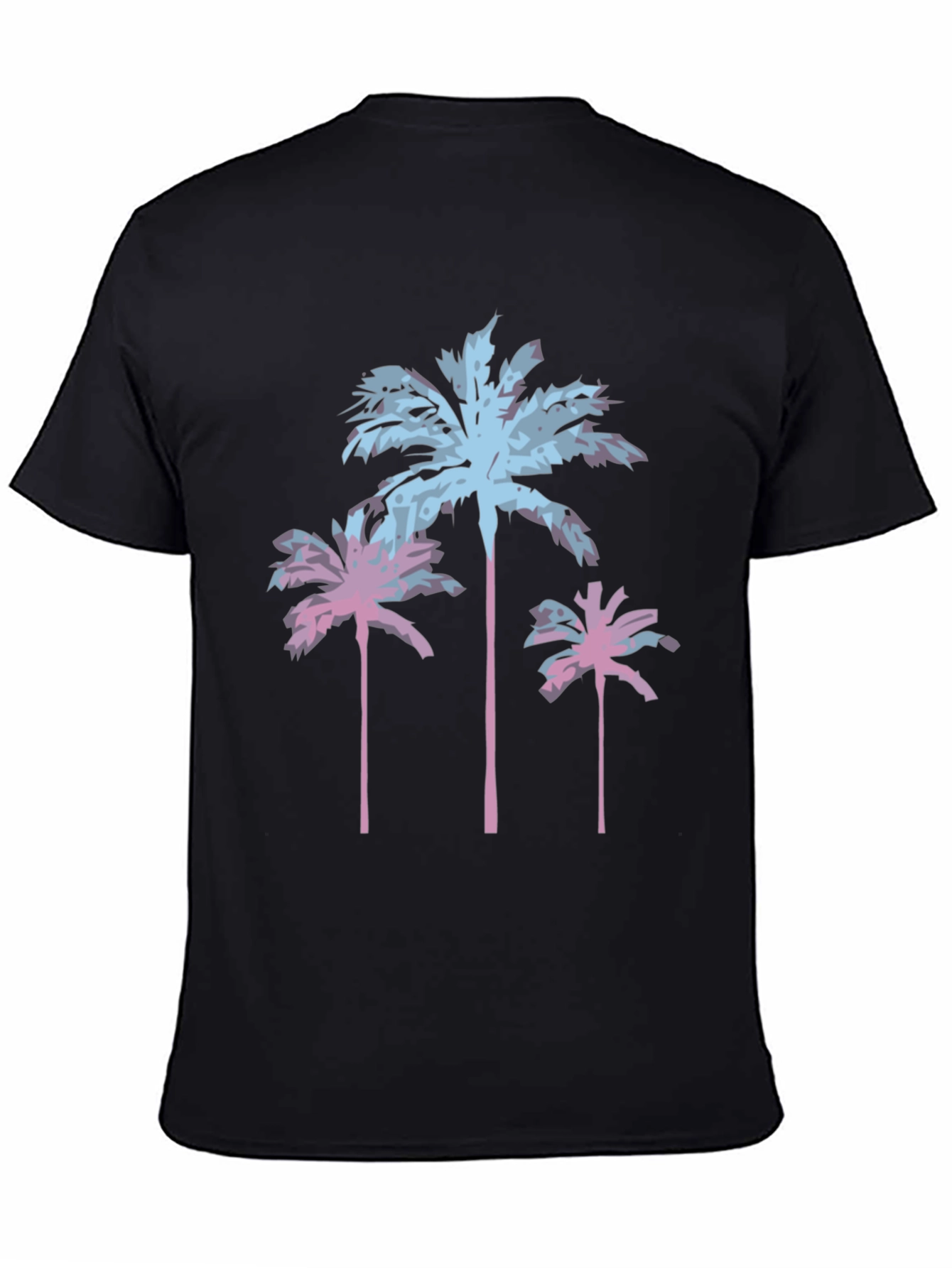 Black Tropical Palm Tree Graphic Tee - Black view 4