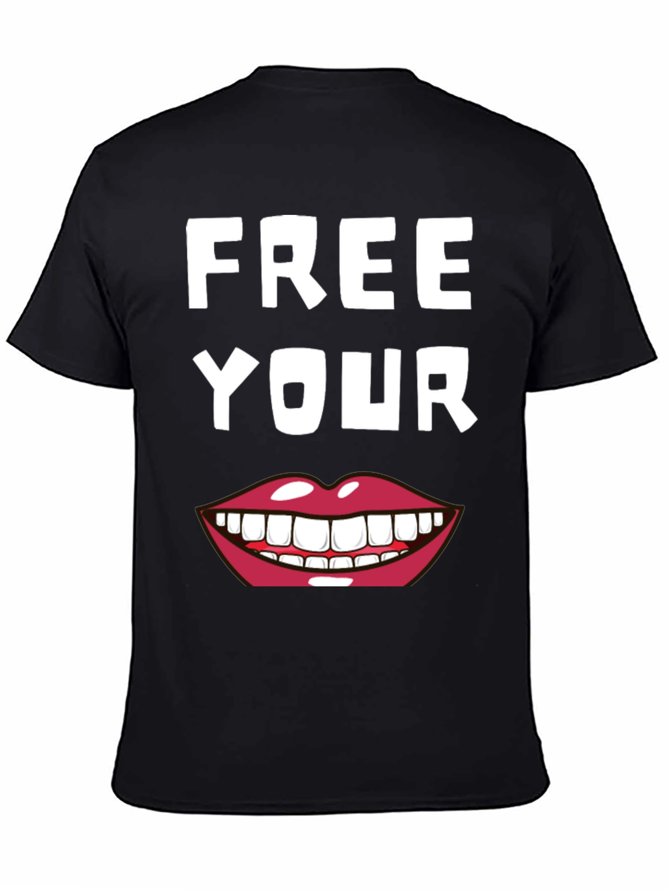 Black Free Your Smile Graphic Tee view 4