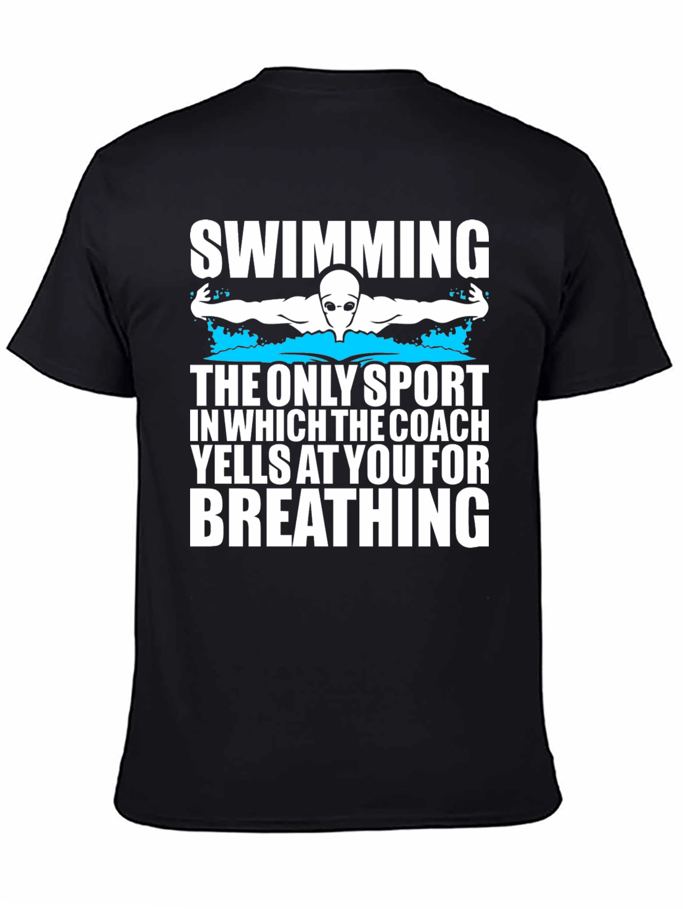 Black Swimming Coach Yells T-Shirt view 4