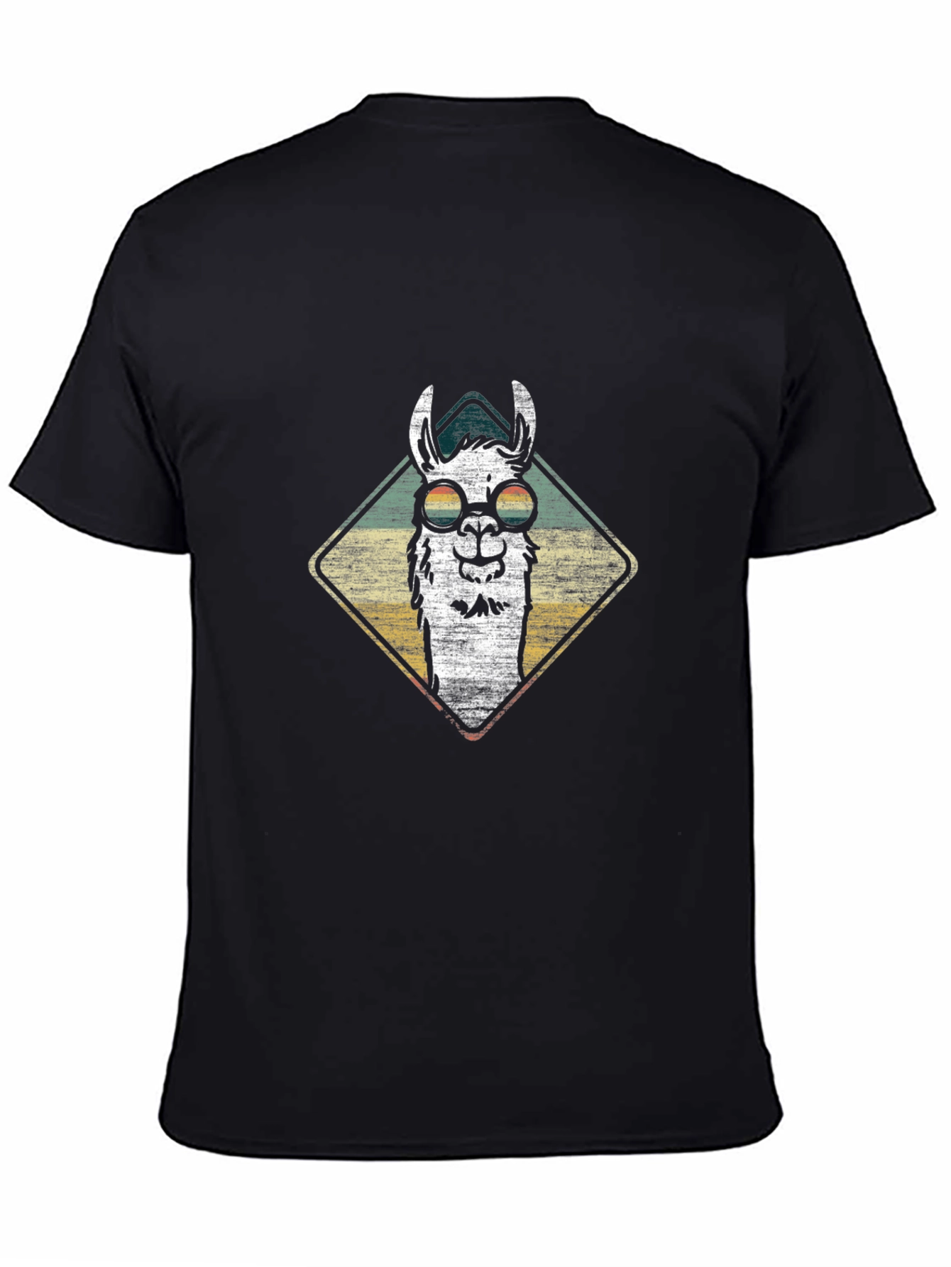 Black Cool Llama Graphic Tee - Stylish Men's Black T-Shirt view 4