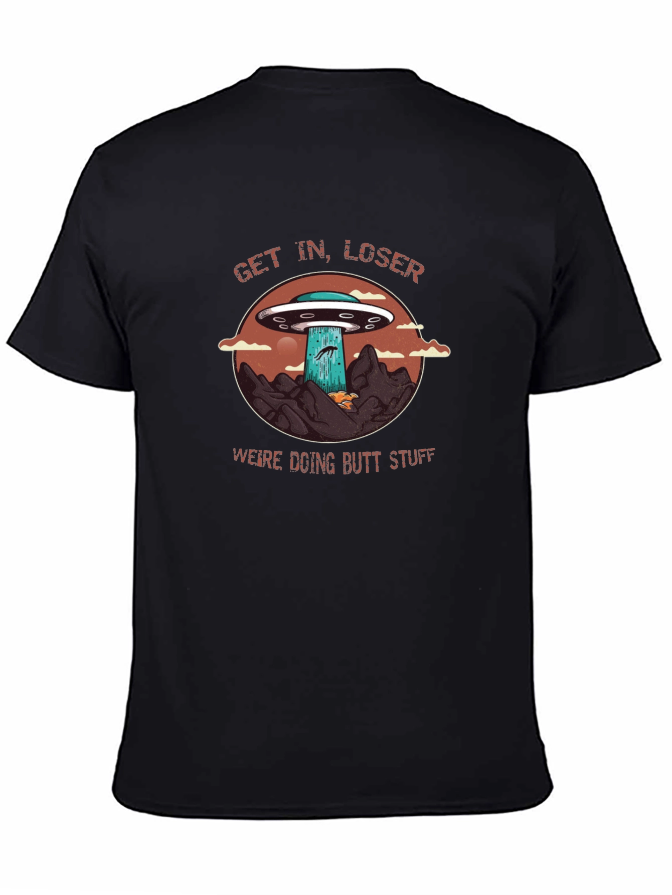 Black Get In Loser UFO Graphic Tee view 4