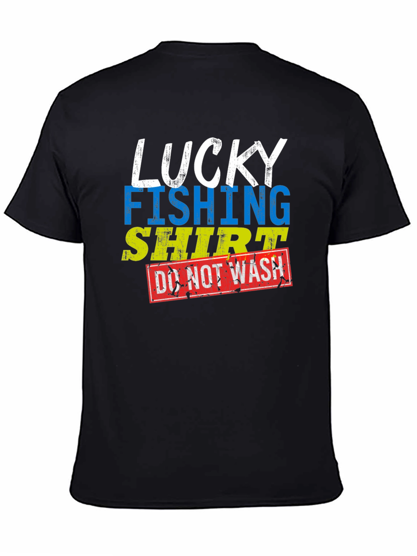 Black Lucky Fishing Shirt - Novelty Graphic Tee view 4