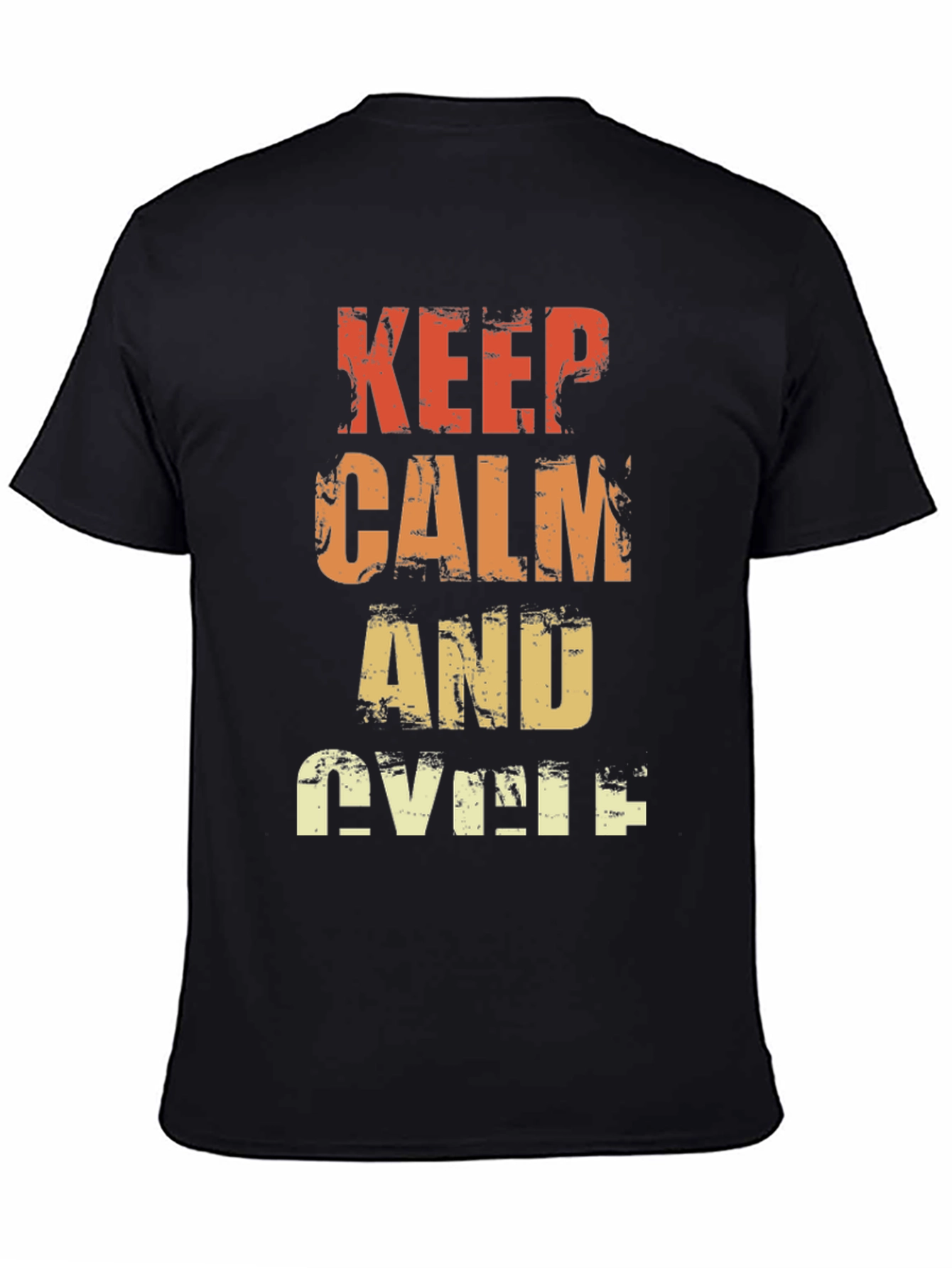 Black Keep Calm and Cycle T-Shirt - Retro Style view 4