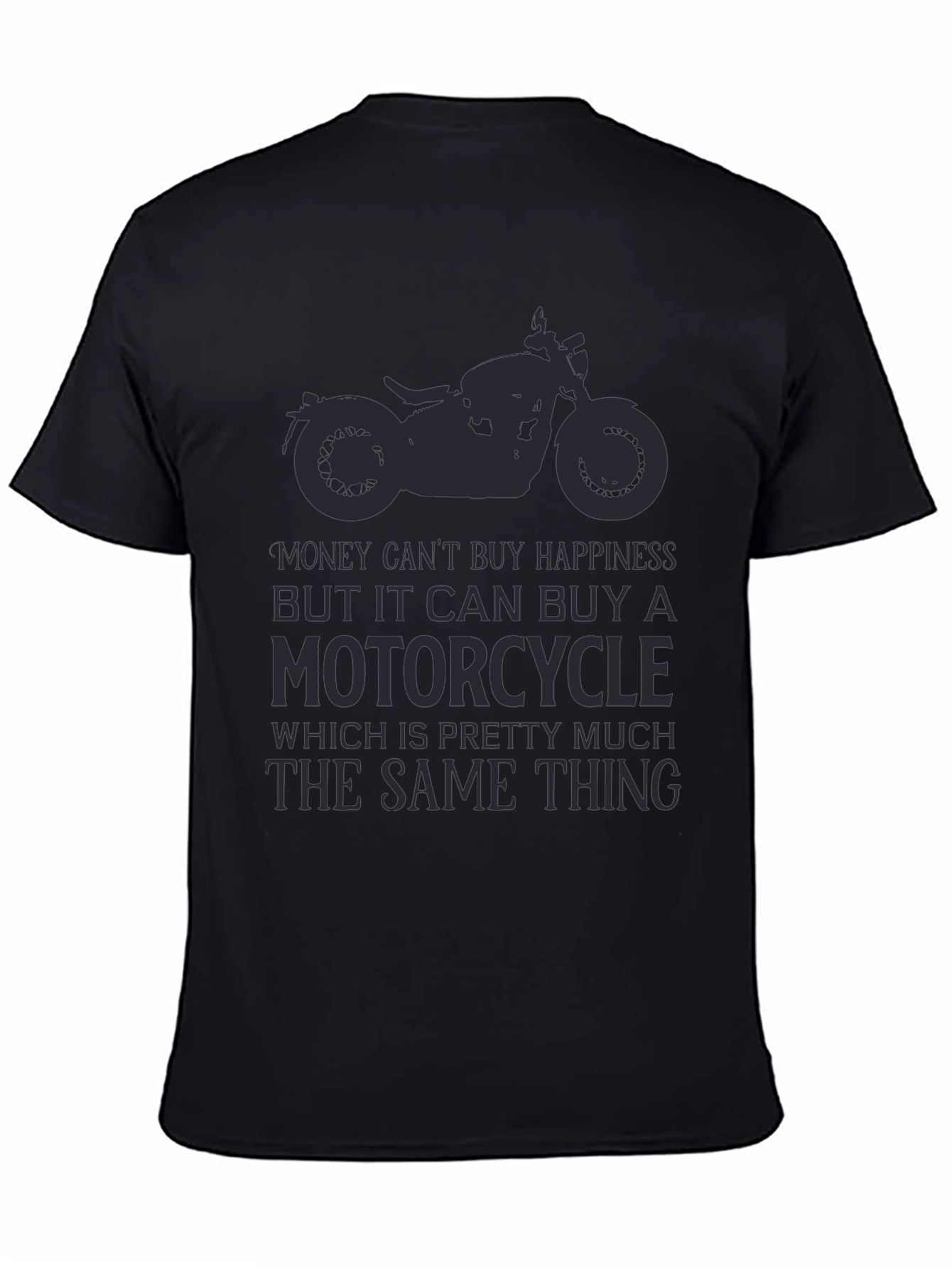 Black Motorcycle Graphic T-Shirt - Happiness Guarantee view 4