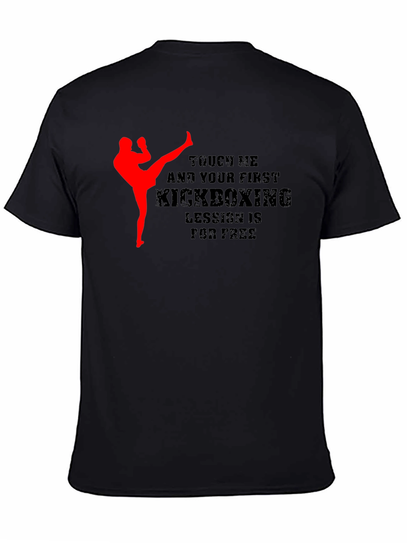 Black Kickboxing Lesson Graphic T-Shirt view 4