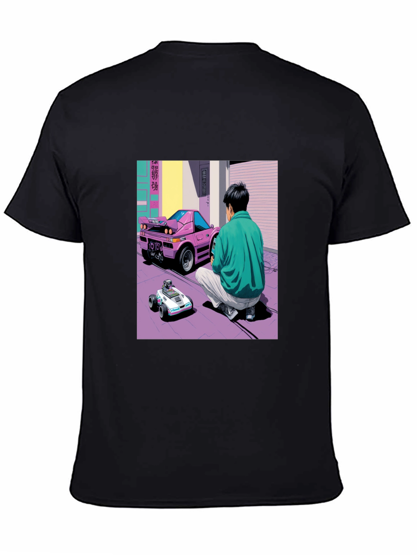 Black Retro Car Graphic T-Shirt - Black view 4