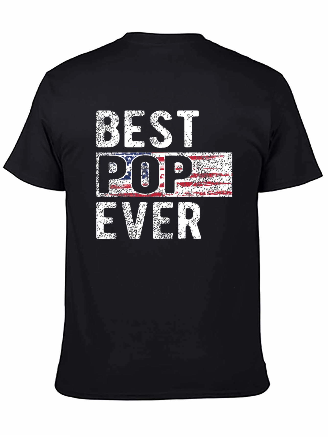 Black Best Pop Ever American Flag Graphic T-Shirt view 4