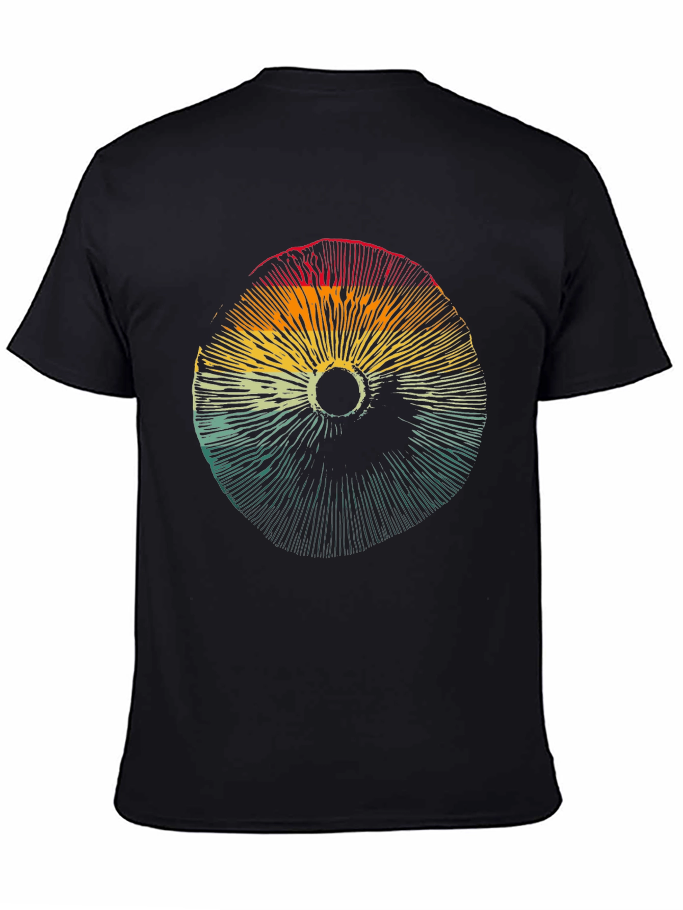 Black Retro Mushroom Graphic T-Shirt - Unisex Design view 4