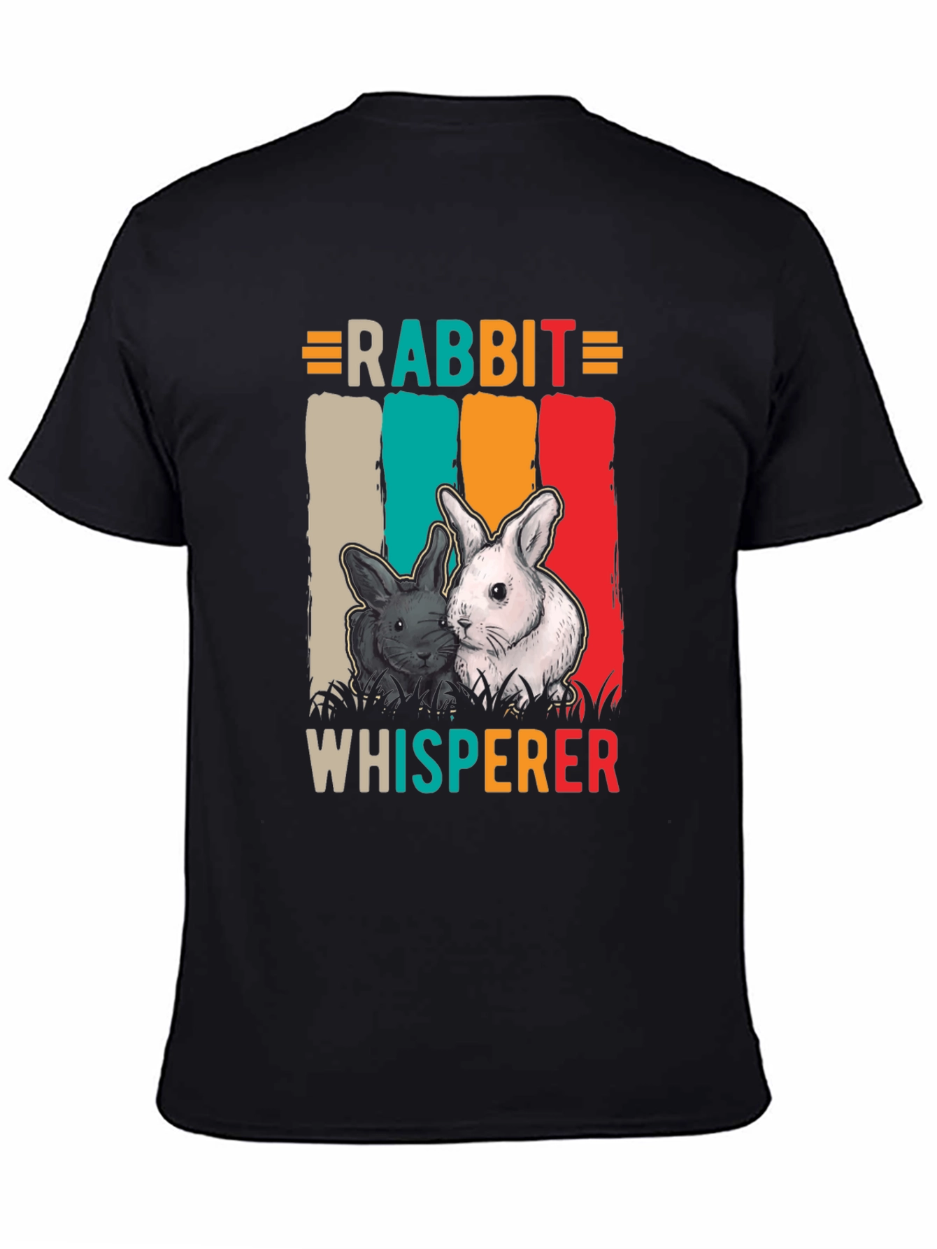Black Rabbit Whisperer Graphic Tee - Unisex Cotton T-Shirt view 4