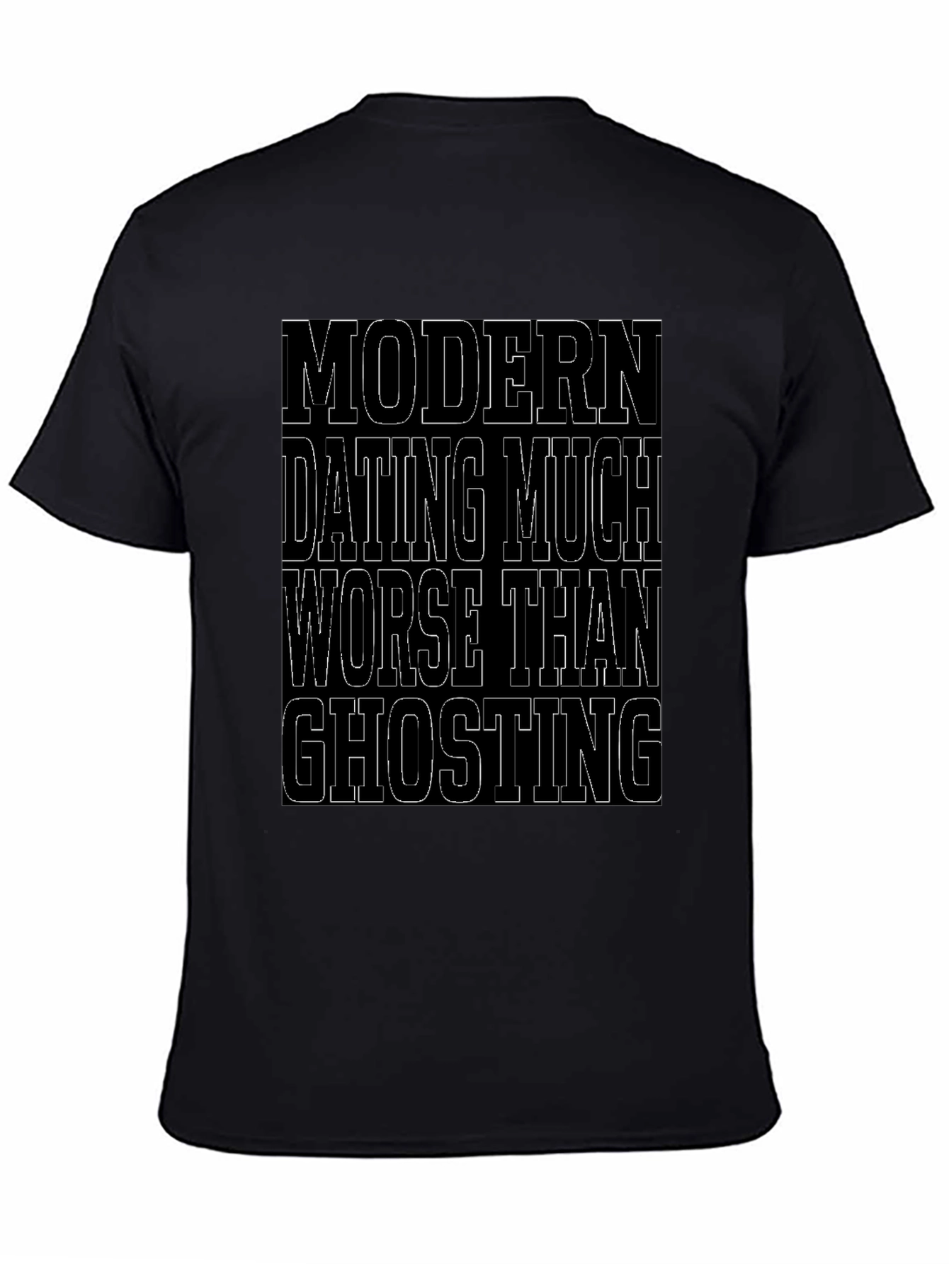 Black Modern Dating Ghosting Graphic Tee view 4