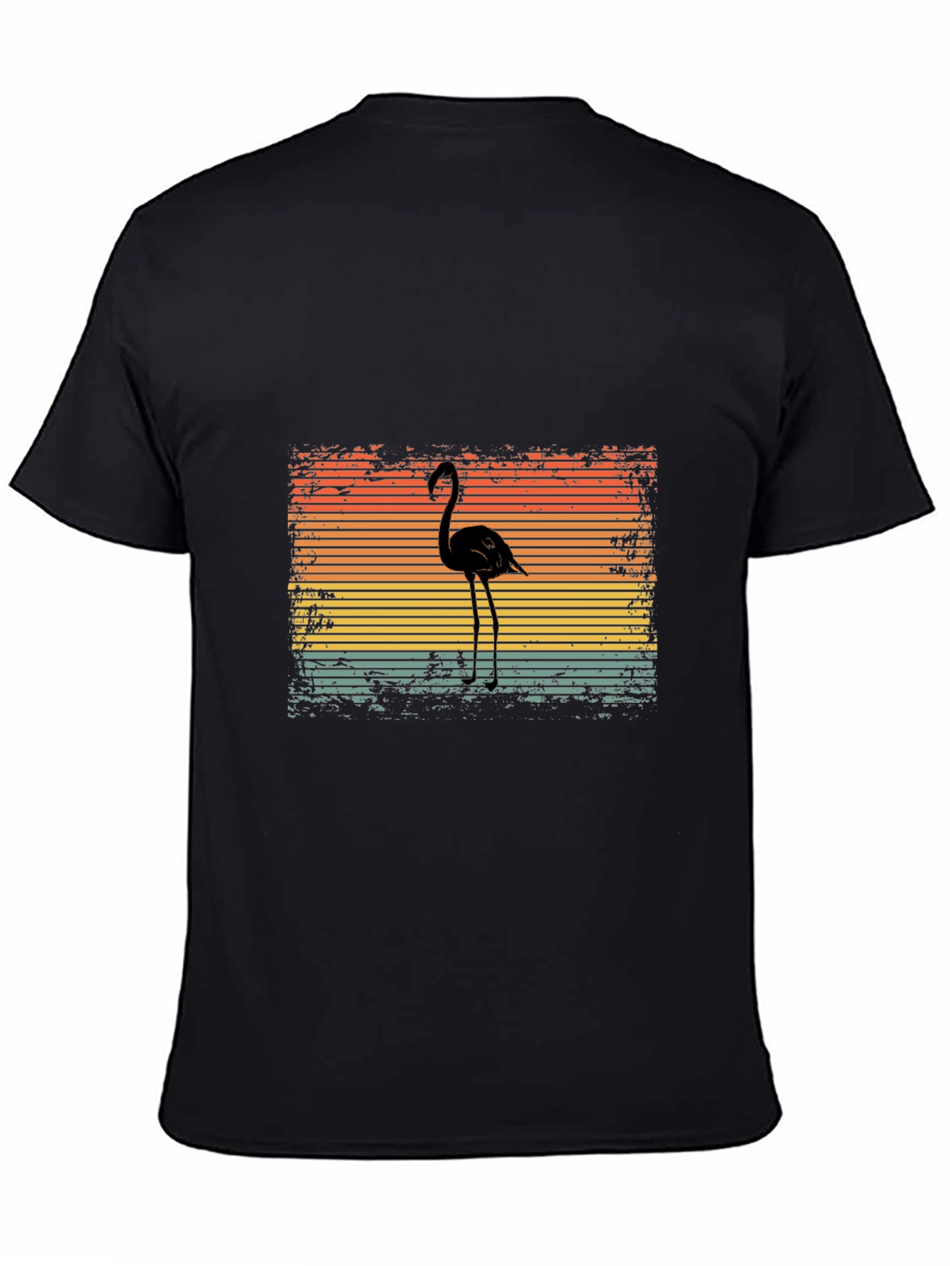 Black Retro Flamingo Graphic T-Shirt - Black view 4