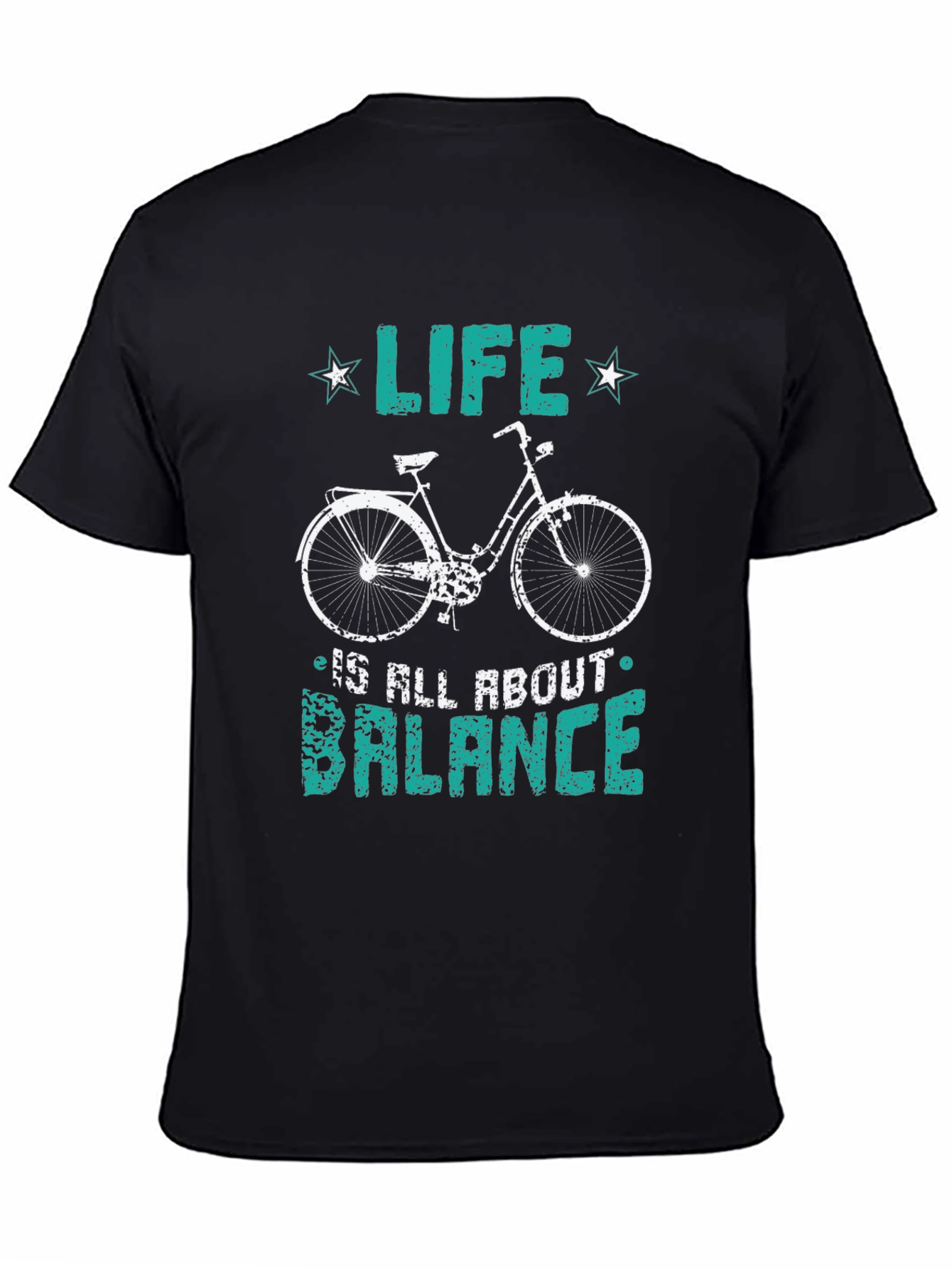 Black Life Balance Bicycle Graphic T-Shirt view 4