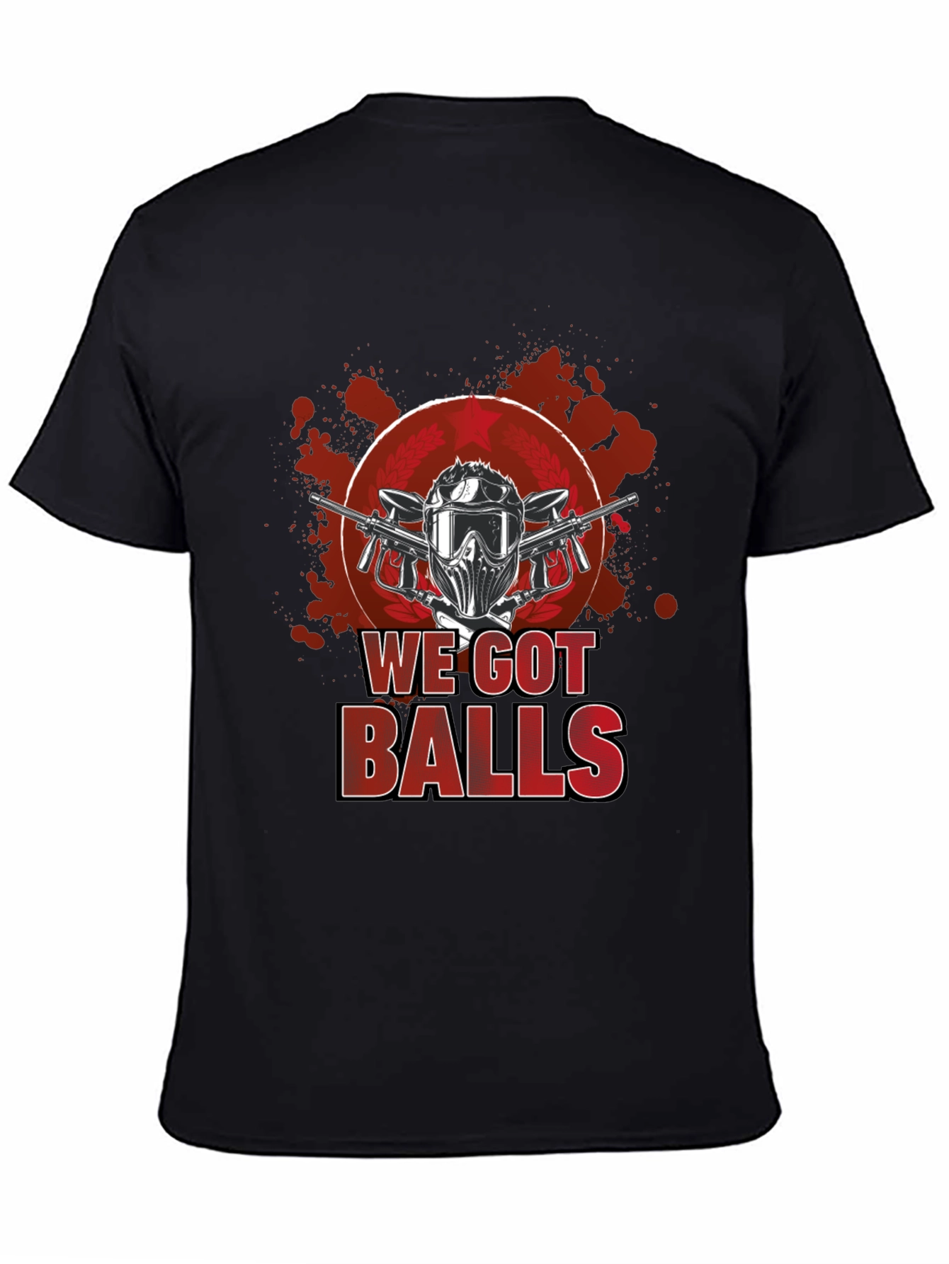 Black Paintball We Got Balls Graphic T-Shirt view 4