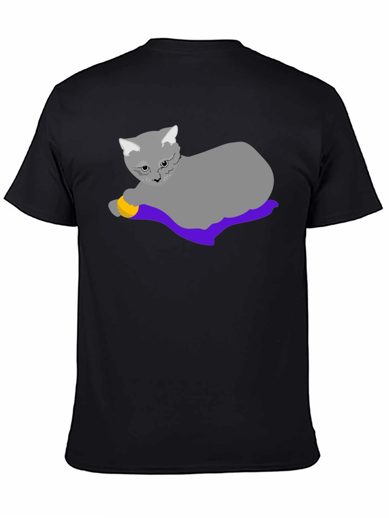 Black Cat Lover T-Shirt: Whimsical Cartoon Cat Design view 4