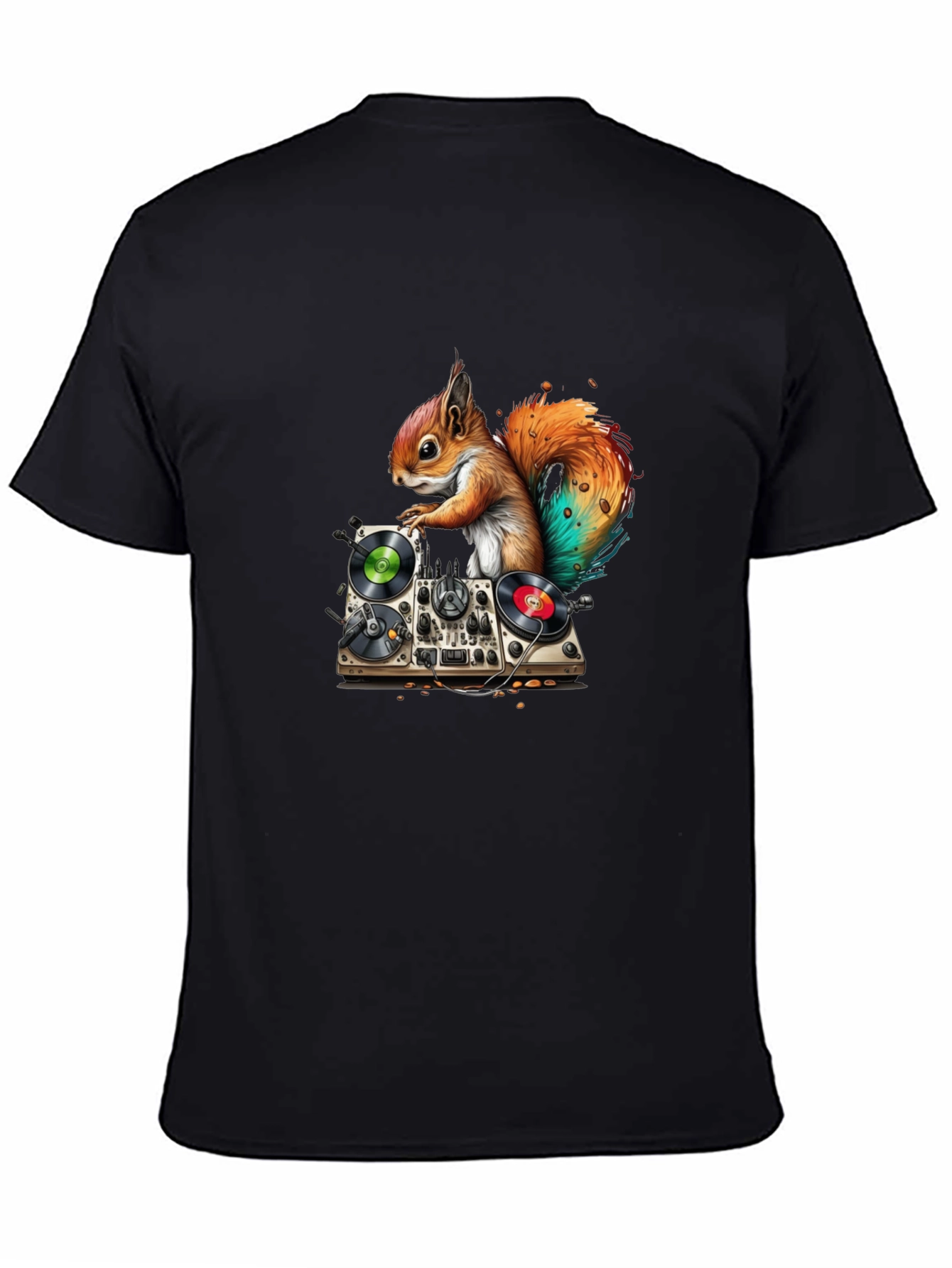 Black DJ Squirrel Graphic Tee - Party Animal view 4
