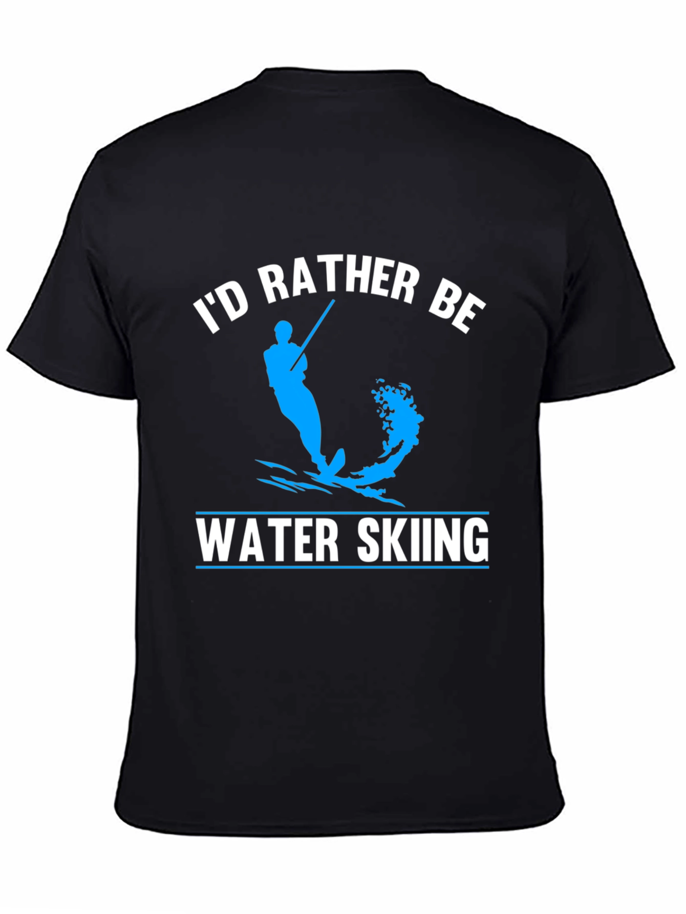 Black I'd Rather Be Water Skiing Graphic T-Shirt view 4