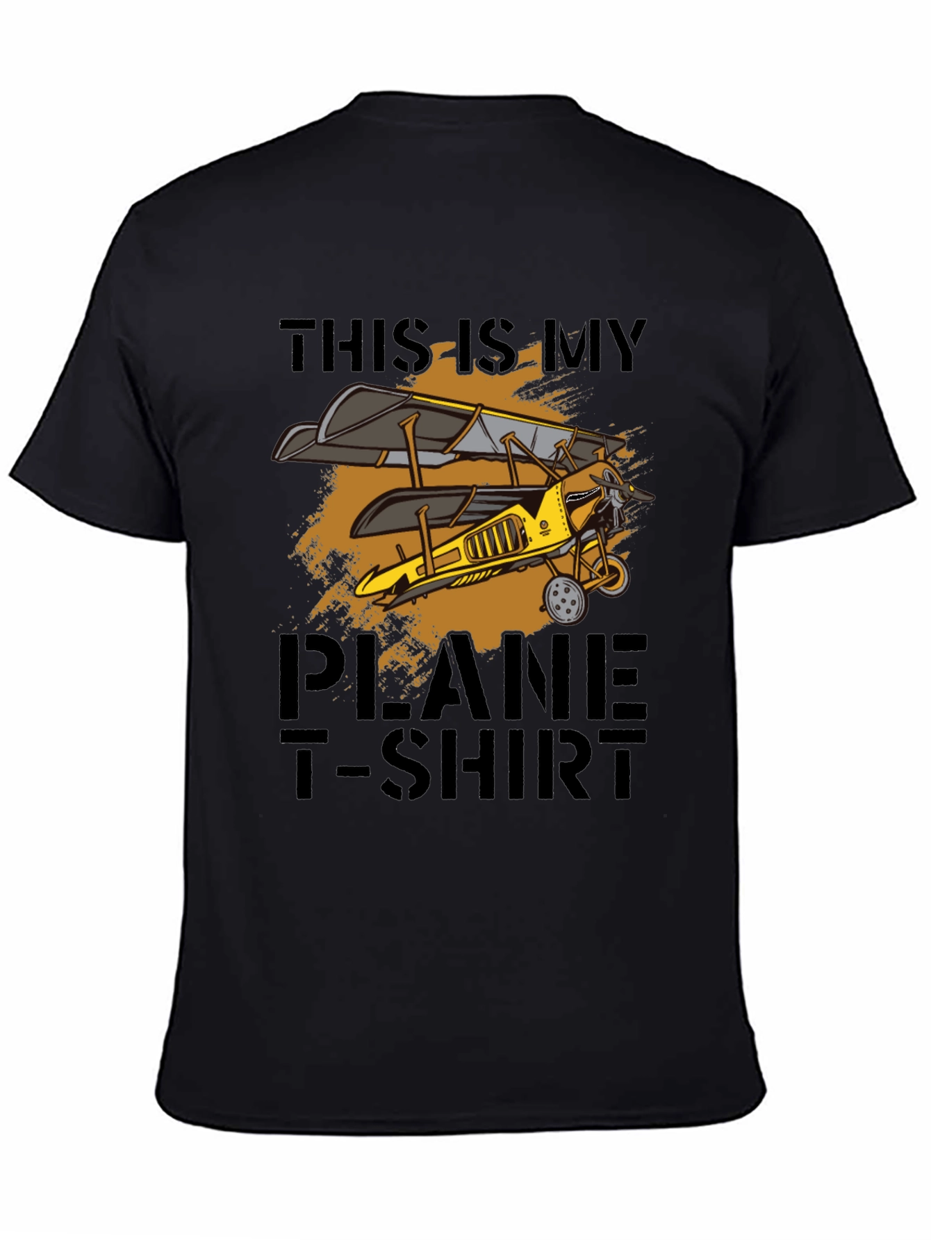 Black Vintage Biplane T-Shirt - Airplane Lover Gift view 4