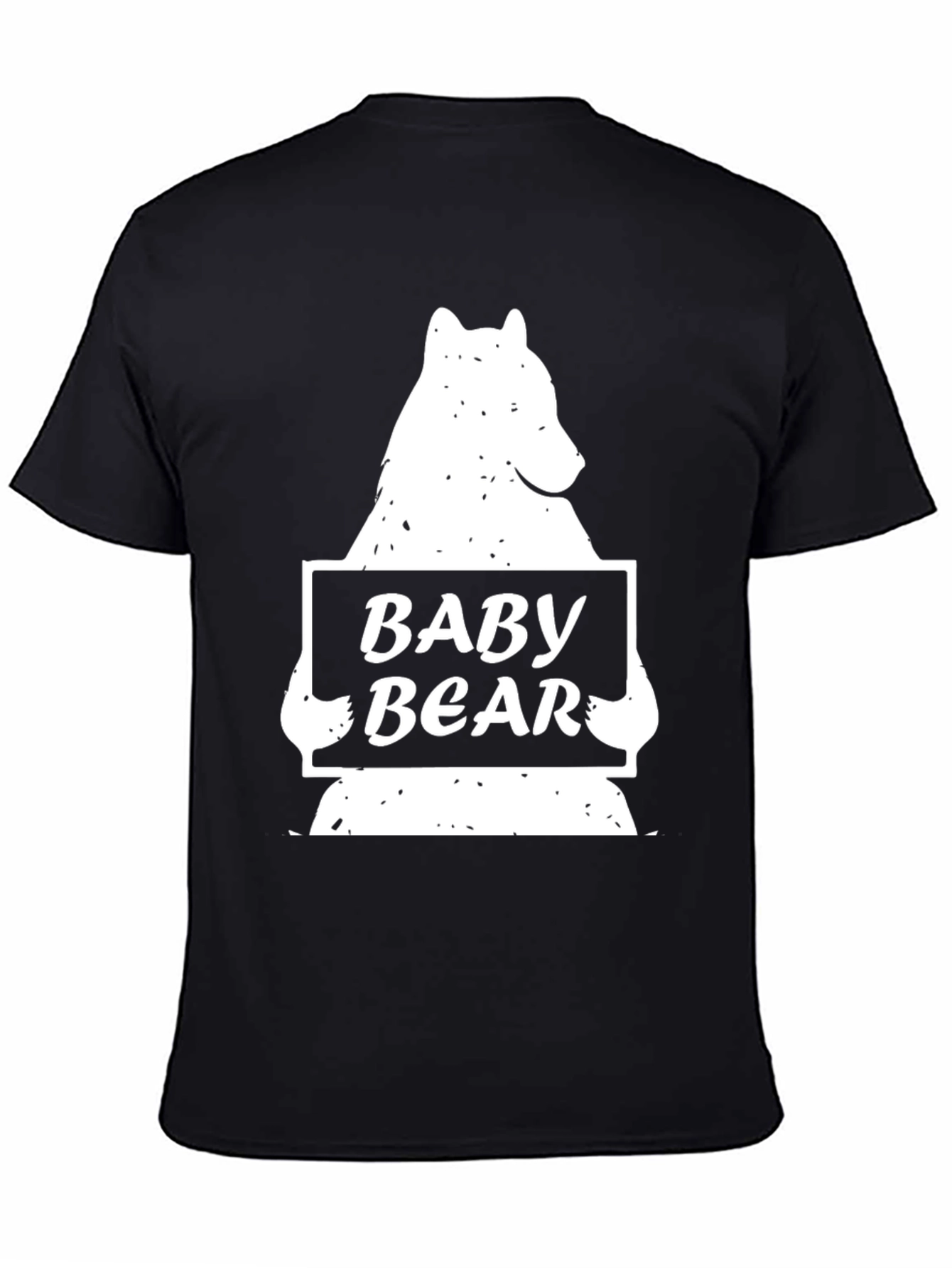 Black Baby Bear Graphic Tee - Black Crew Neck T-Shirt view 4