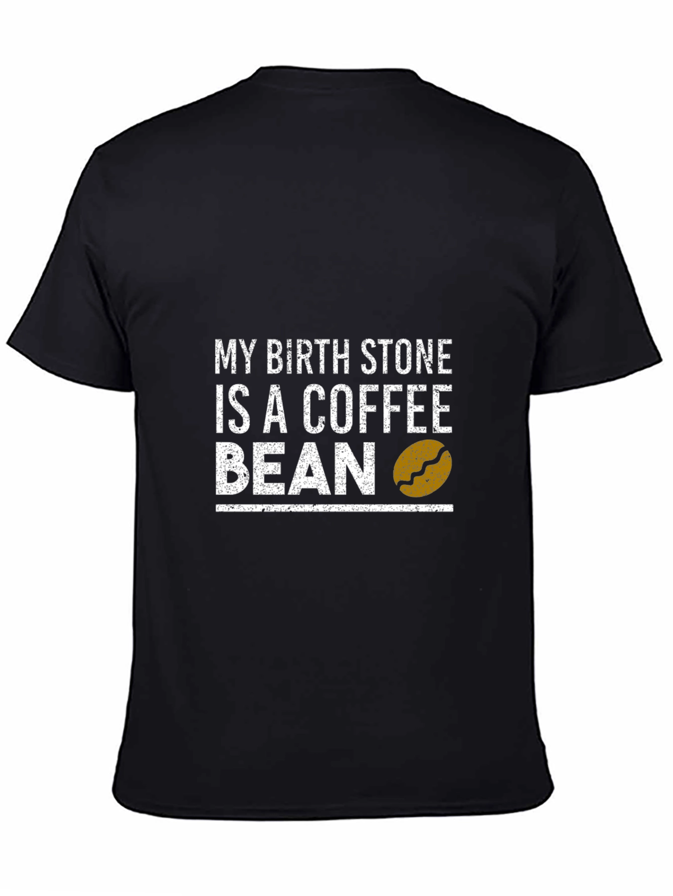 Black Coffee Bean Birthstone Graphic Tee - Unisex Cotton T-Shirt view 4