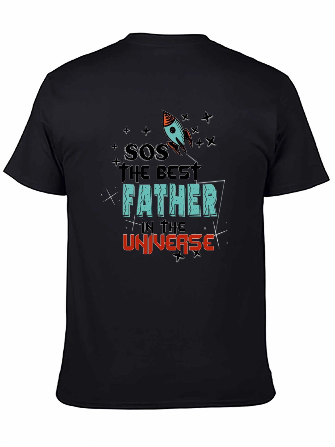 Black Best Father in the Universe Graphic Tee view 4
