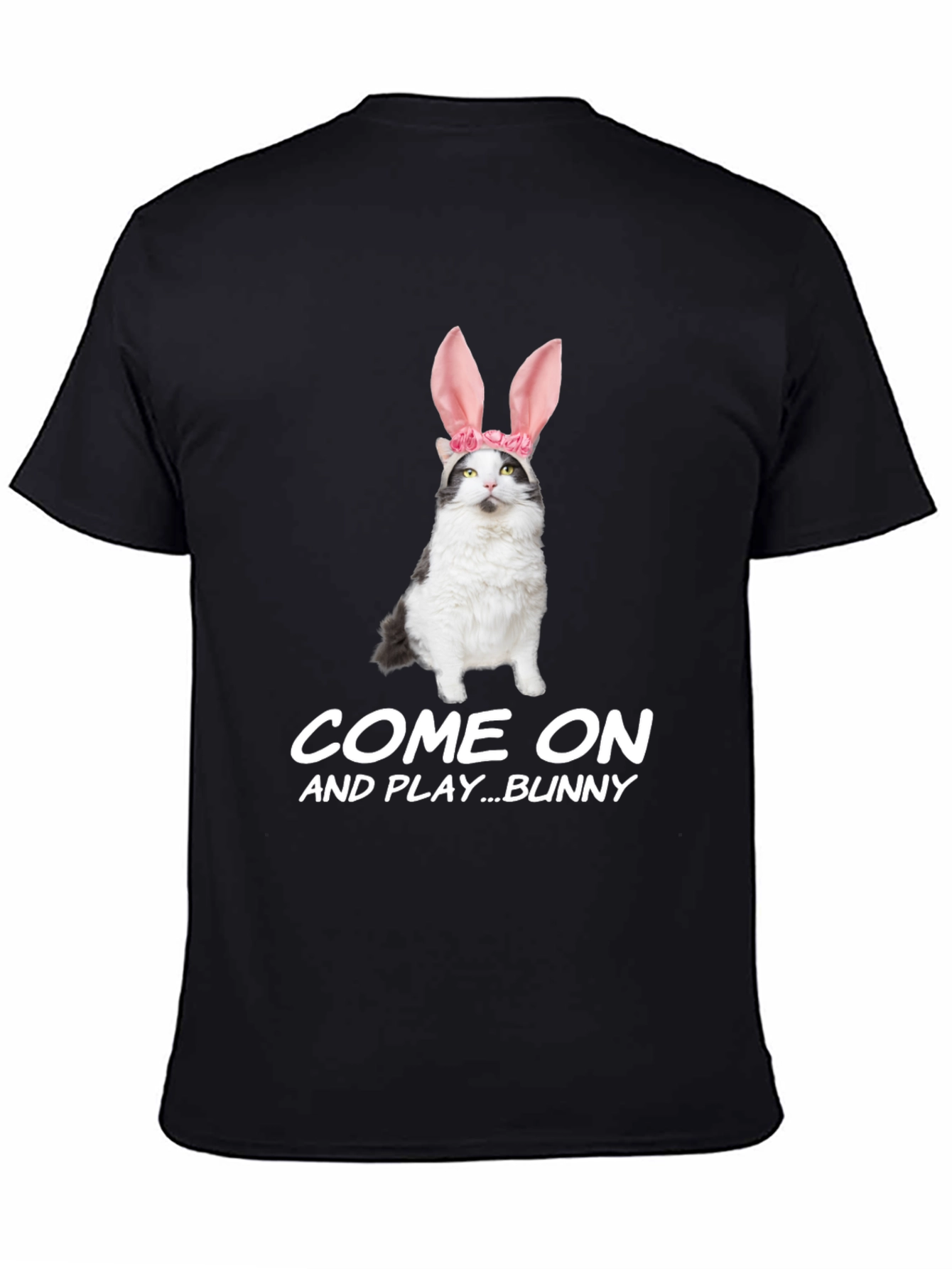 Black Come On Bunny T-Shirt view 4