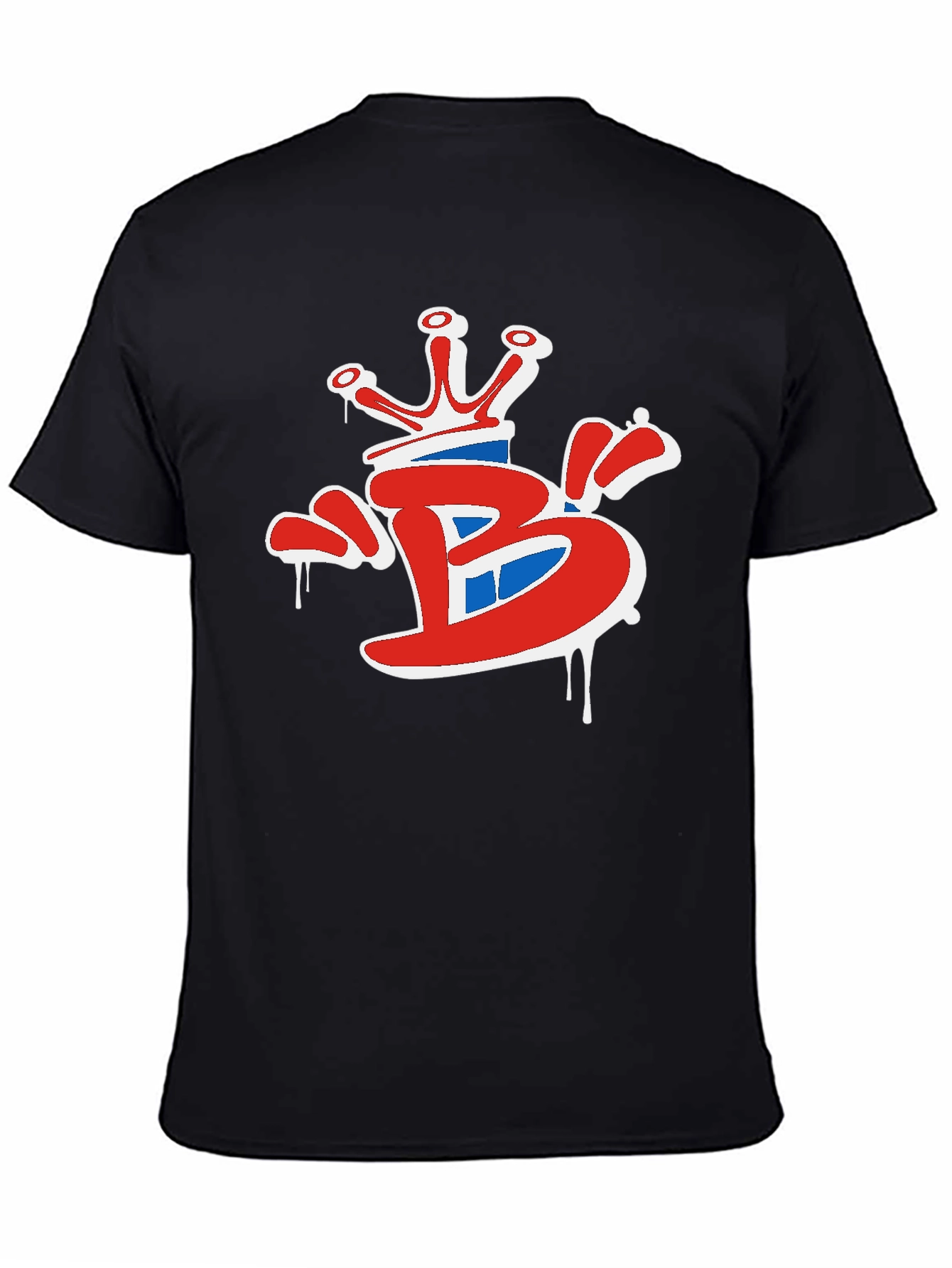 Black Crown 'B' Graphic Tee - Stylish Black Cotton T-Shirt view 4