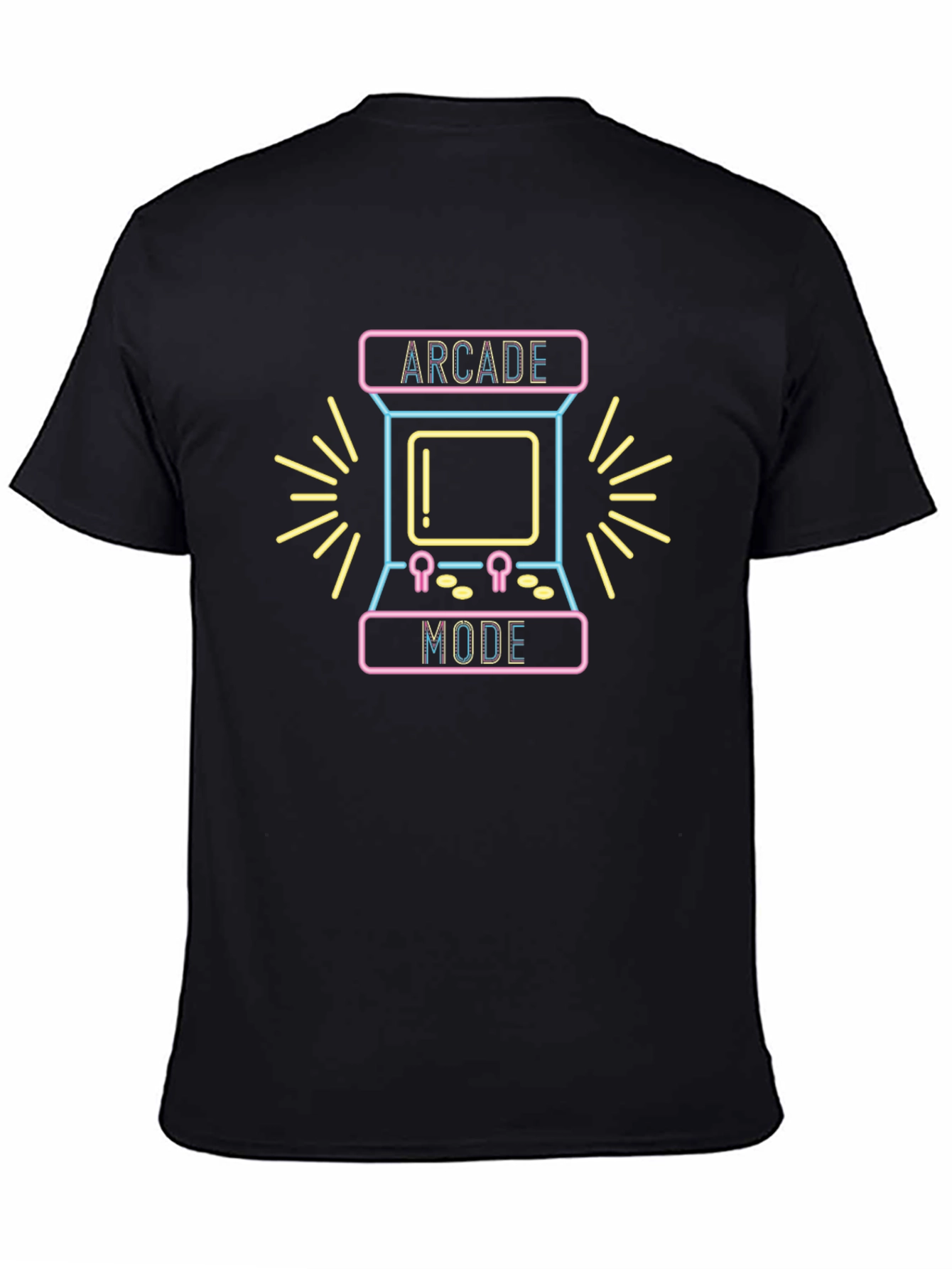 Black Arcade Mode Black Graphic Tee view 4