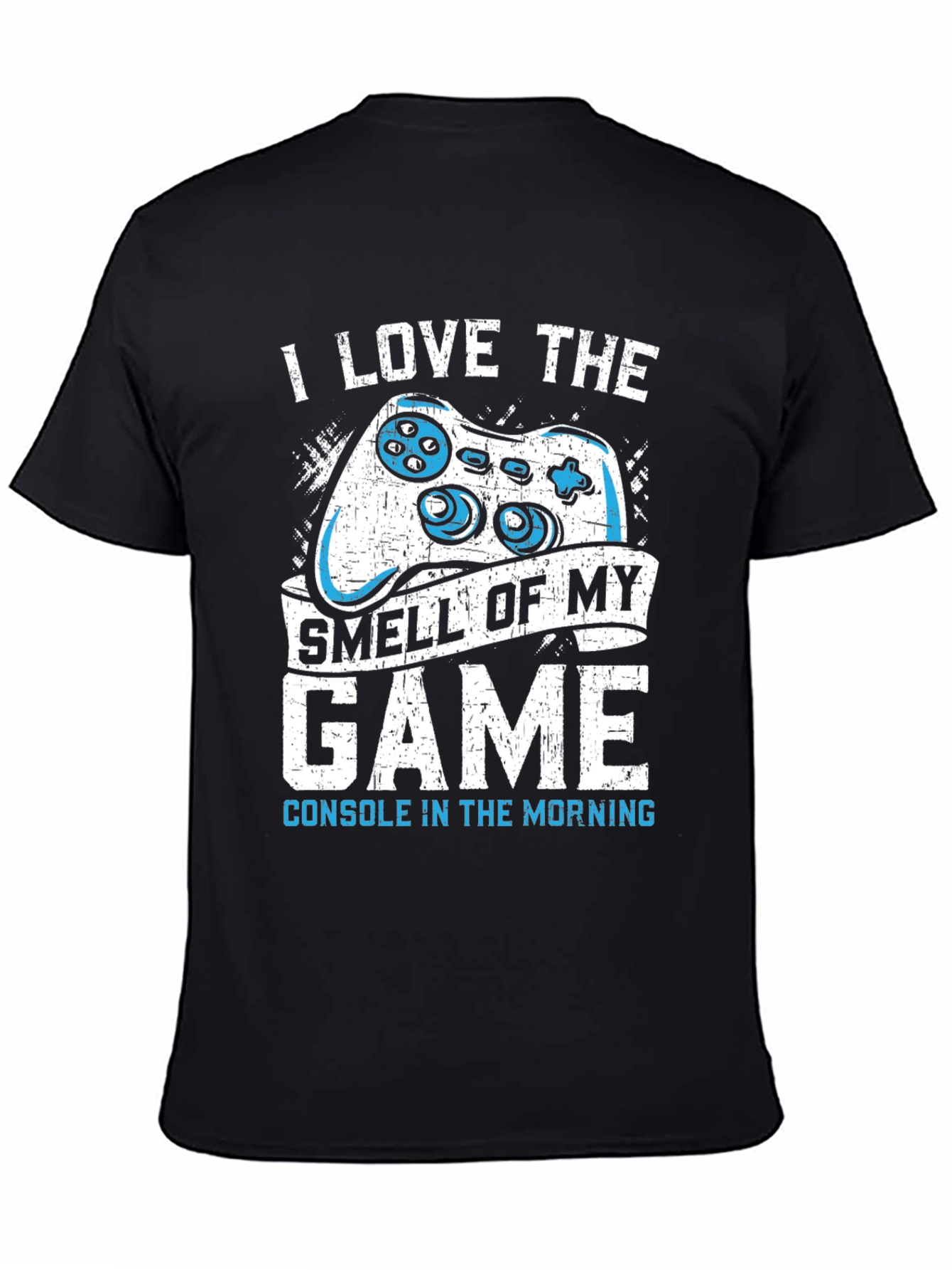 Black I Love the Smell of My Game Console T-Shirt view 4