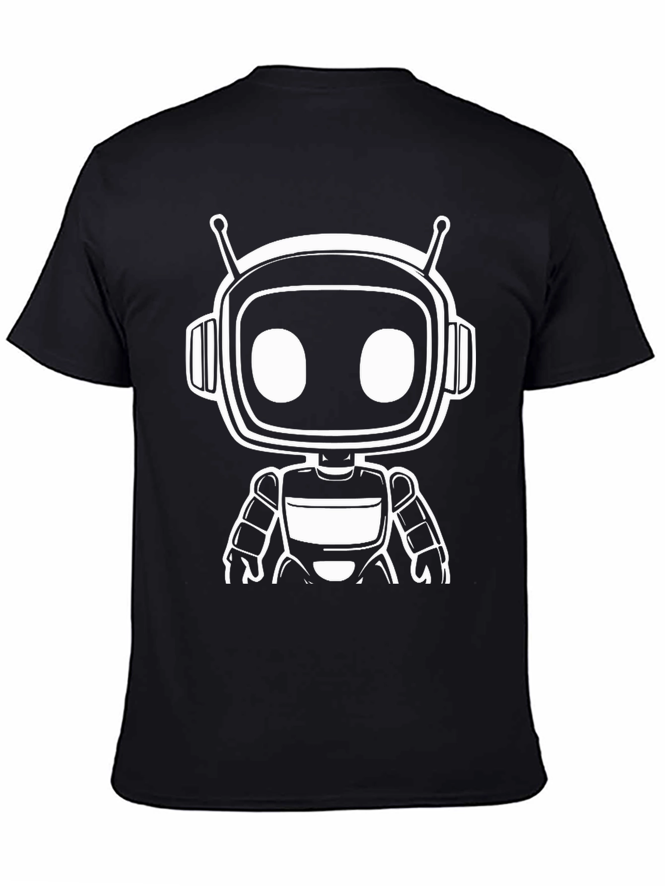 Black Robot Graphic Tee - Cool Sci-Fi Shirt view 4