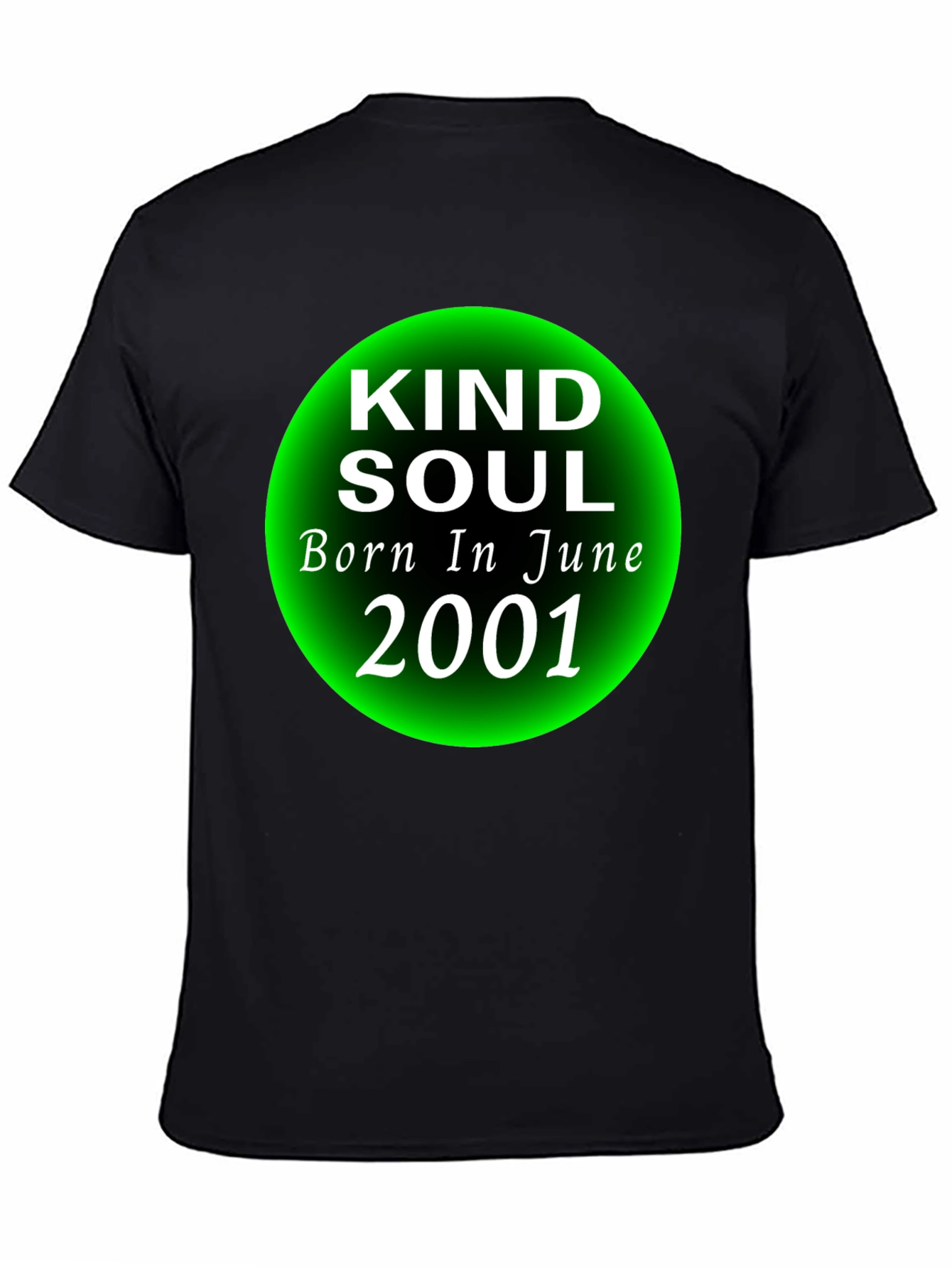 Black Kind Soul Born in June 2001 T-Shirt view 4