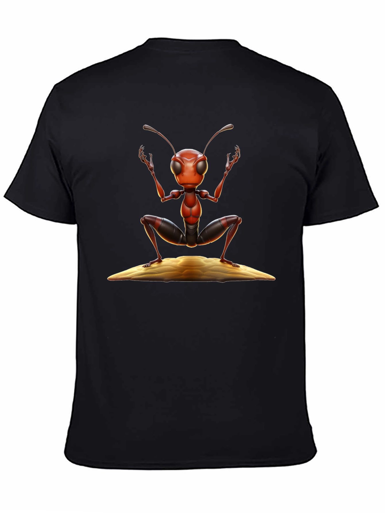Black Ant Graphic T-Shirt - Black Cotton Tee view 4