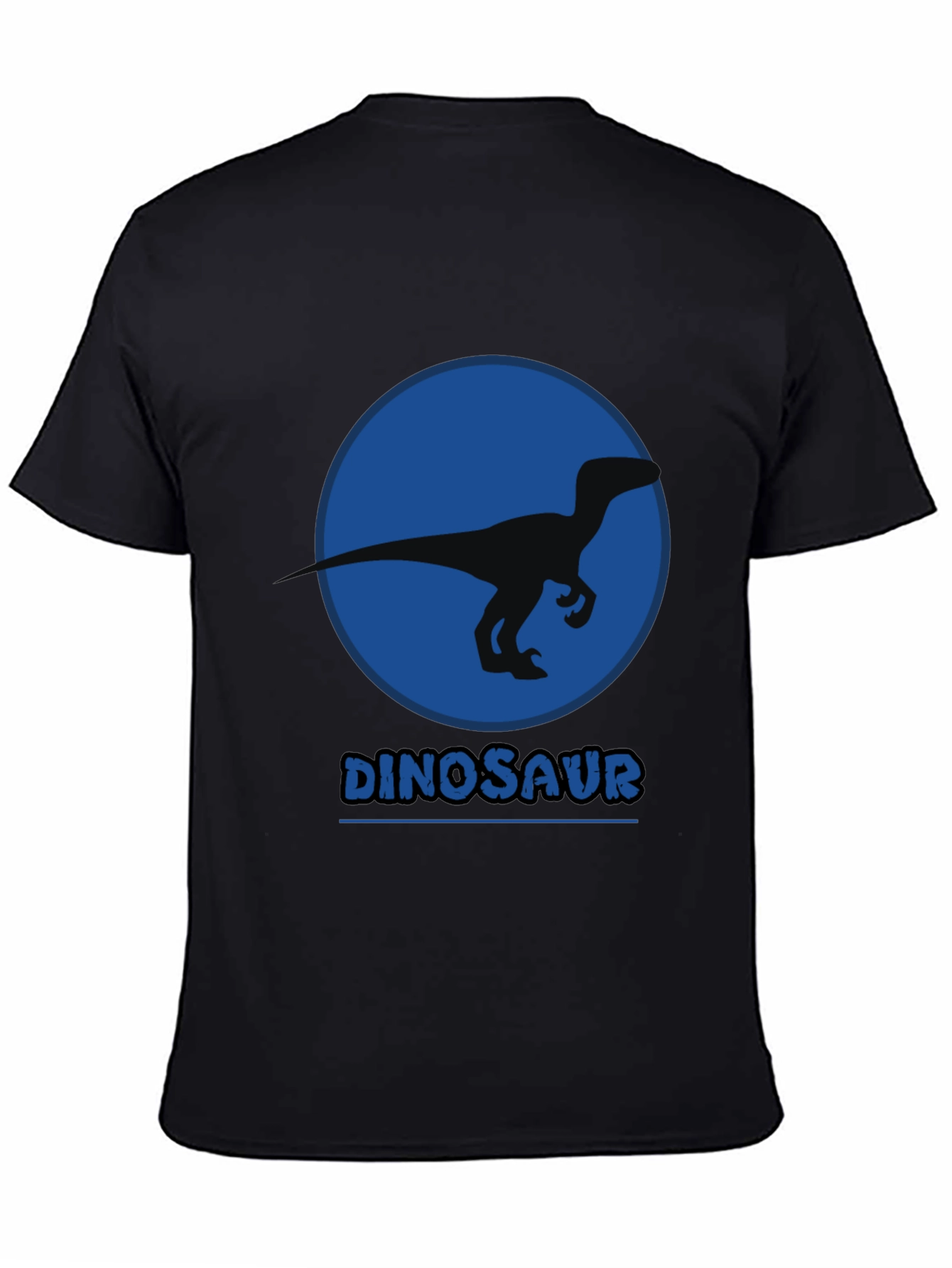 Black Dinosaur Silhouette Graphic Print Black T-Shirt view 4