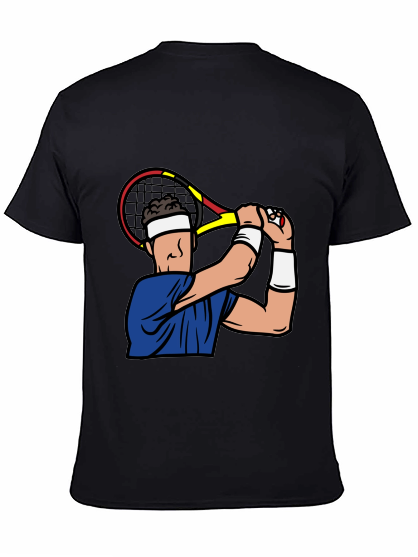 Black Tennis Player Graphic T-Shirt view 4