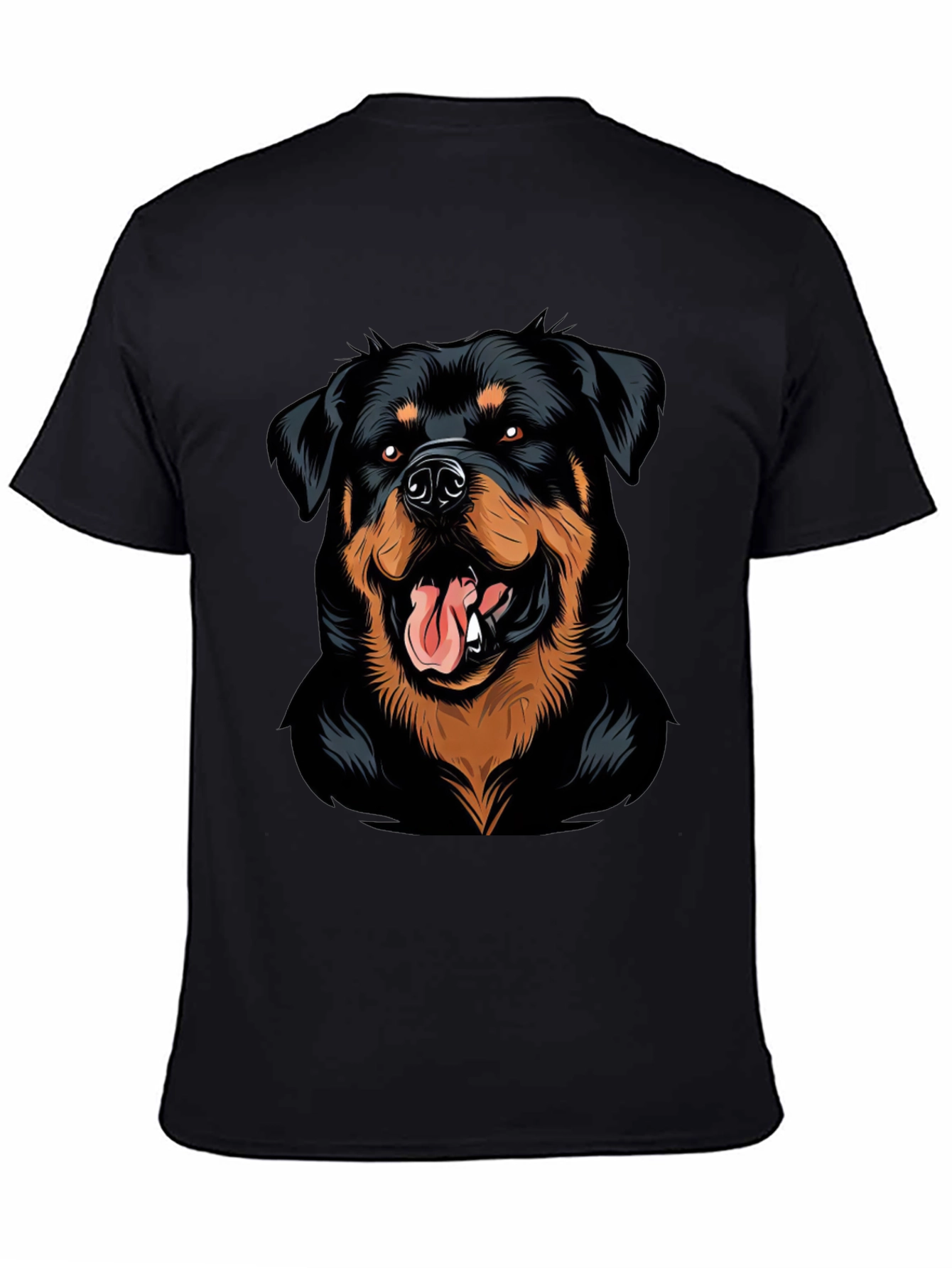 Black Rottweiler Graphic Tee - Black view 4