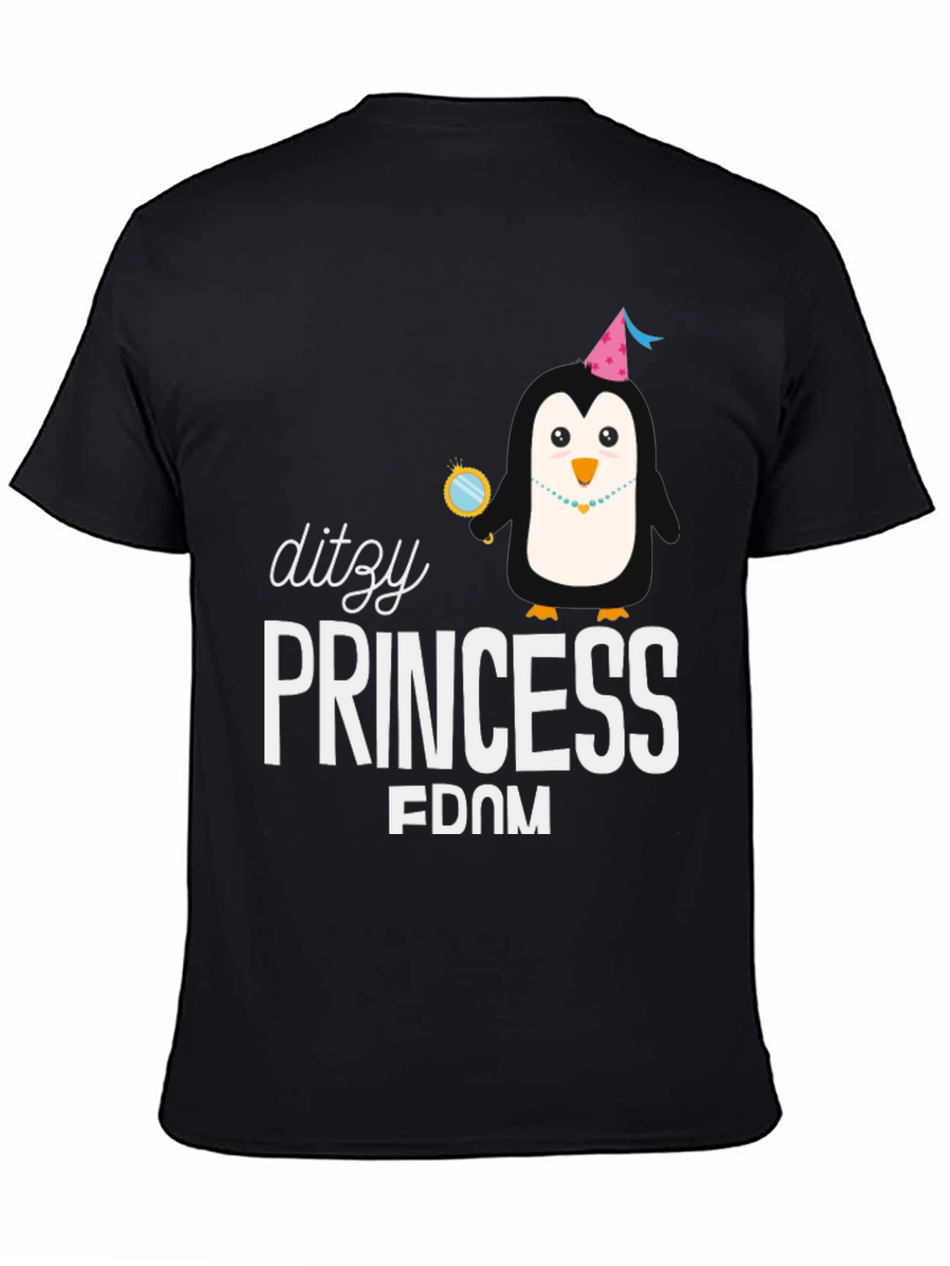 Black Dizzy Princess Penguin Graphic Tee view 4