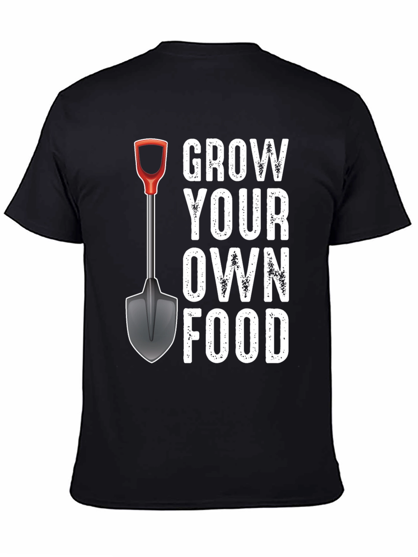 Black Grow Your Own Food T-Shirt Gardening Tee view 4