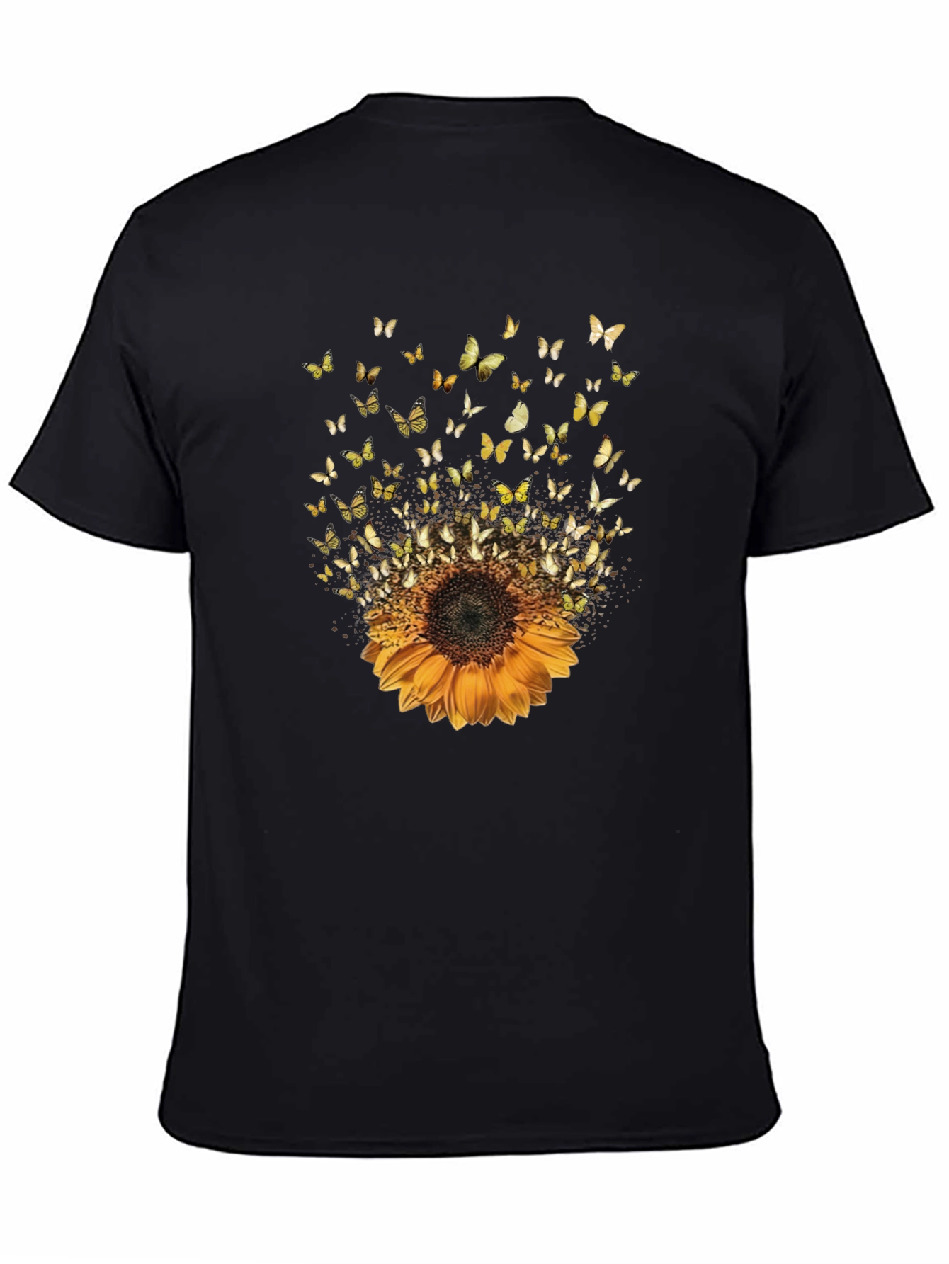 Black Sunflower Butterfly Graphic Tee - Casual Style view 4