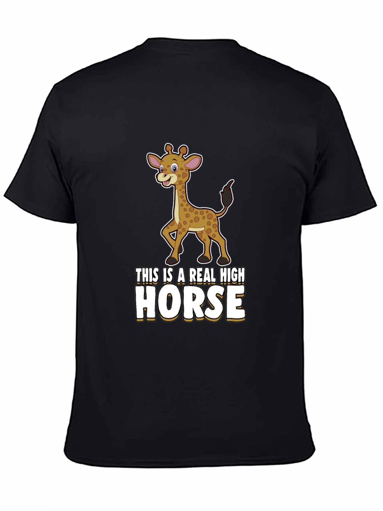 Black Real High Horse Giraffe Graphic T-Shirt view 4