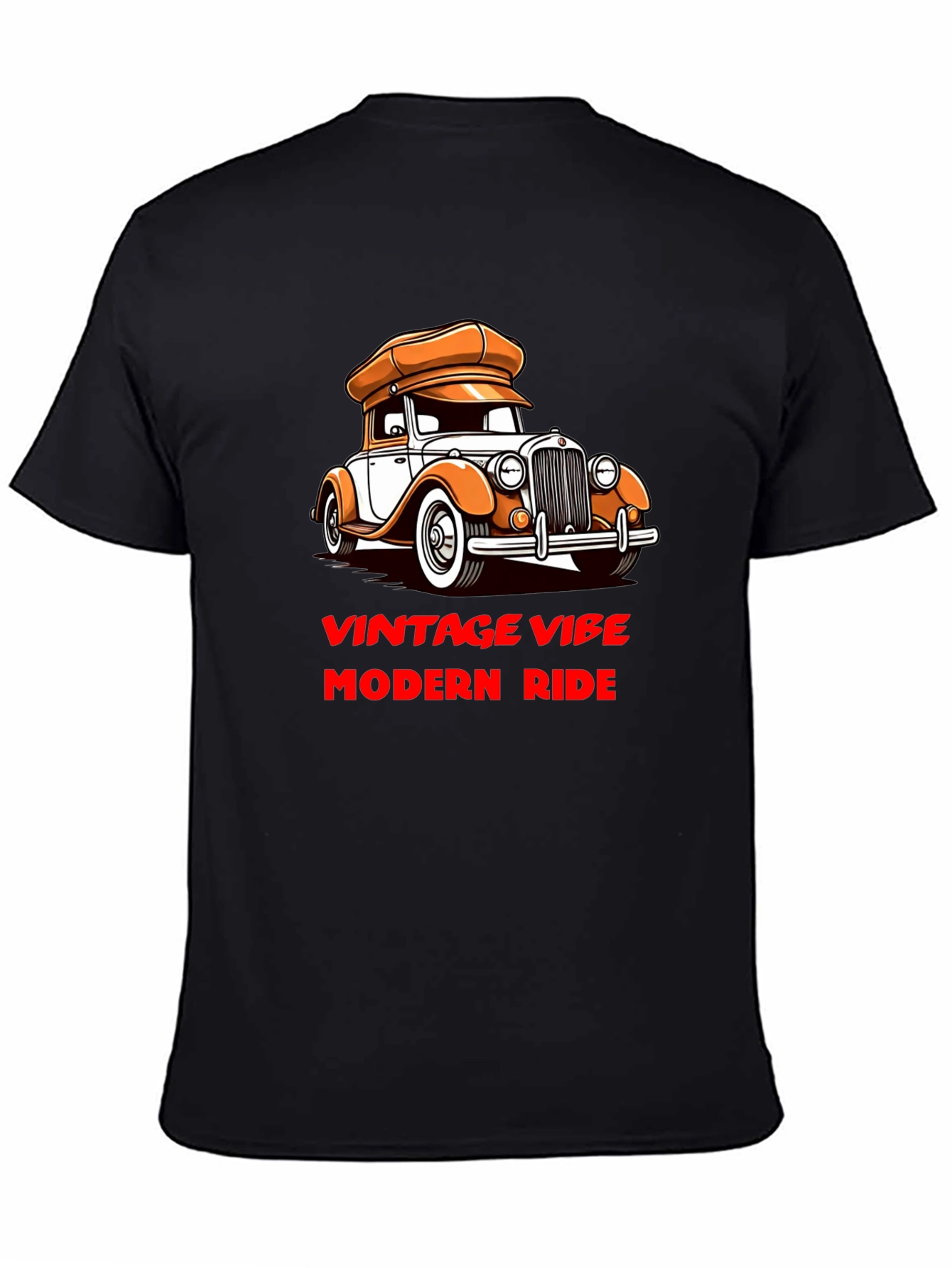 Black Vintage Car Graphic Tee - Modern Ride view 4