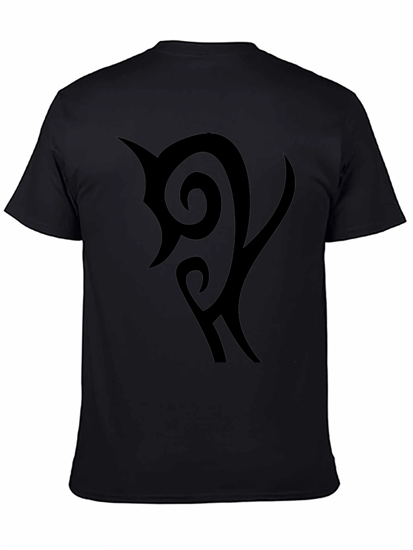 Black Black Graphic Tee - Tribal Design view 4