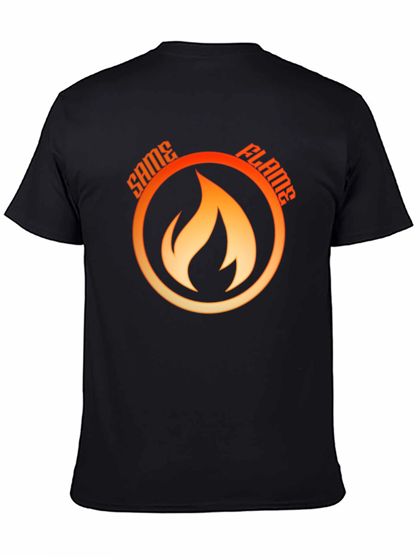 Black Same Flame T-Shirt - Bold Graphic Tee view 4