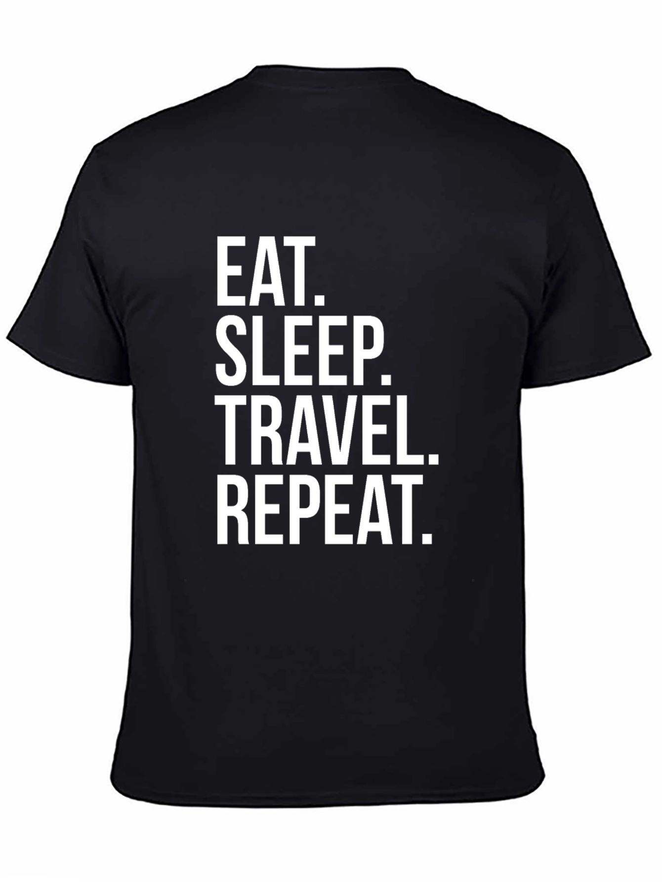 Black Eat Sleep Travel Repeat Black Graphic Tee view 4